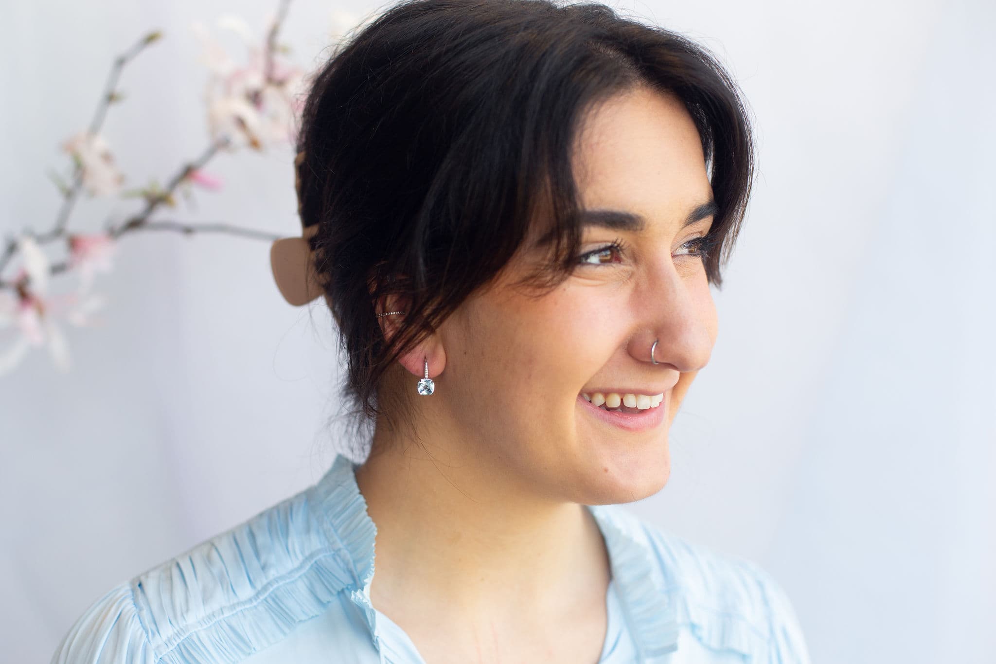 STERLING SILVER BLUE TOPAZ EARRINGS - thumbnail 3