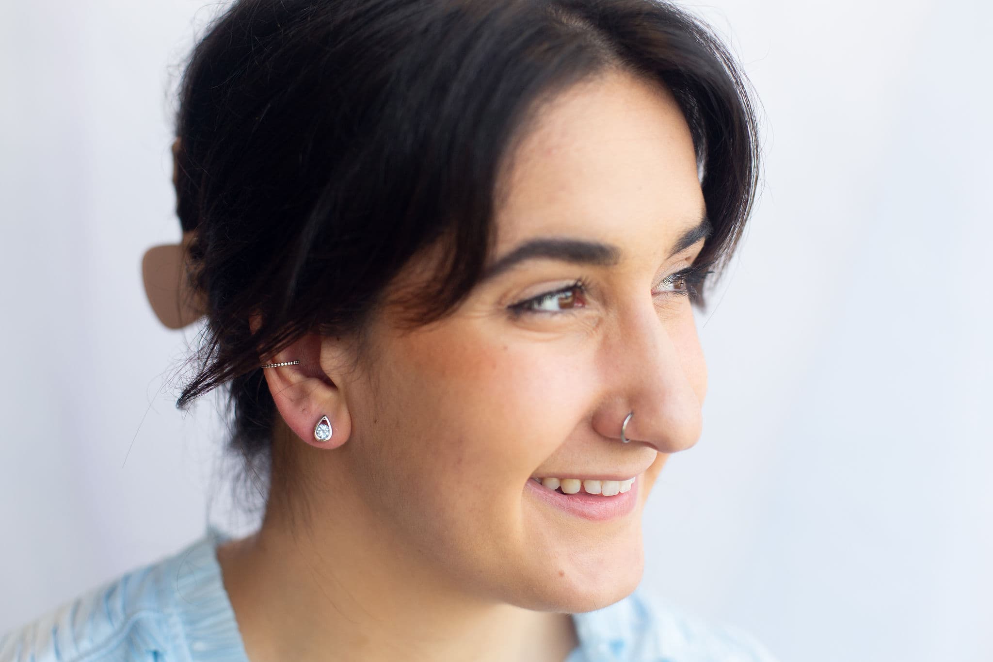 STERLING SILVER BLUE TOPAZ EARRINGS - thumbnail 2