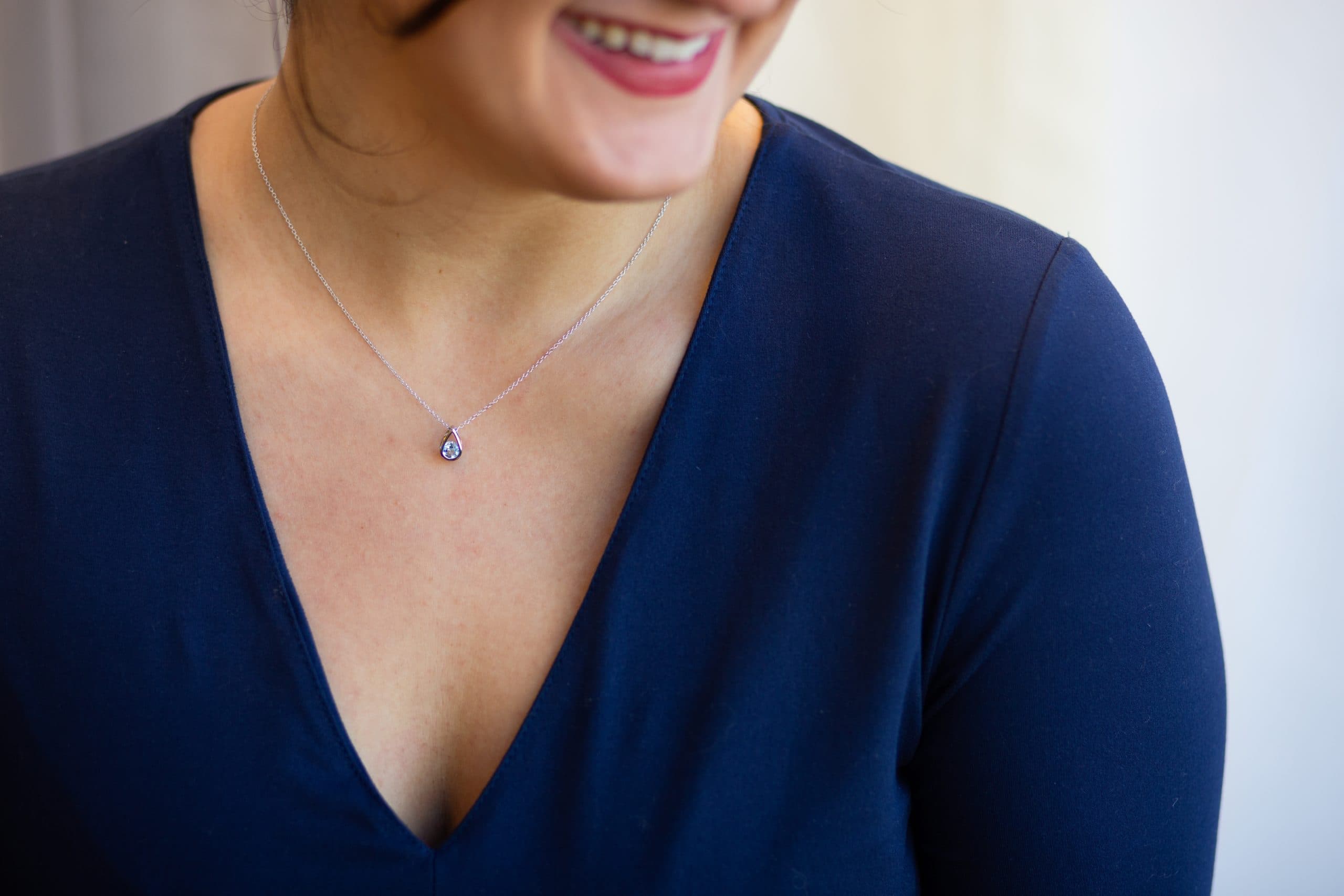 STERLING SILVER BLUE TOPAZ PENDANT - thumbnail 2