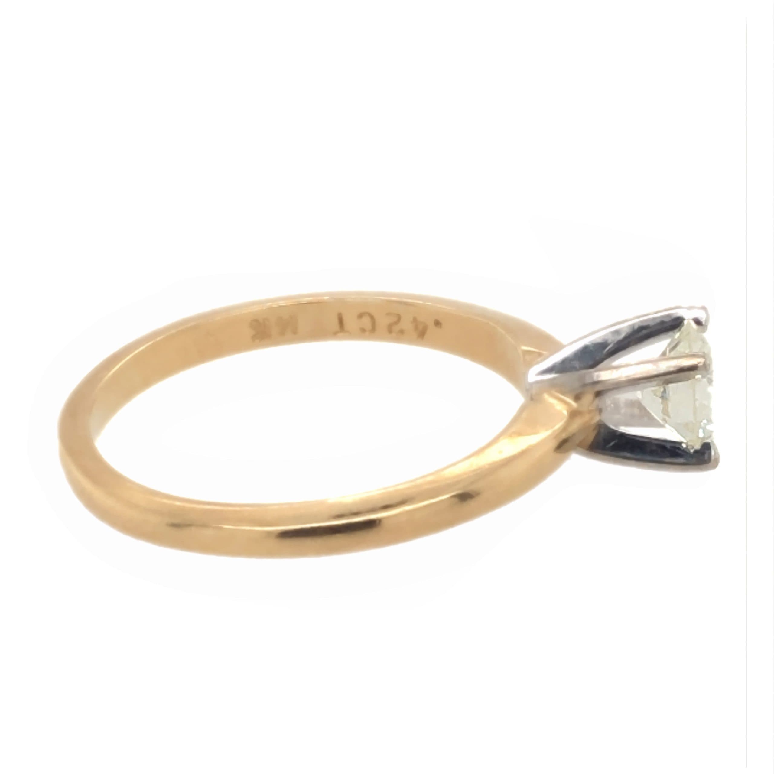 YELLOW GOLD DIAMOND SOLTAIRE RING - thumbnail 2