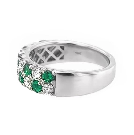 18K WHITE GOLD EMERALD DIAMOND RING - thumbnail 3