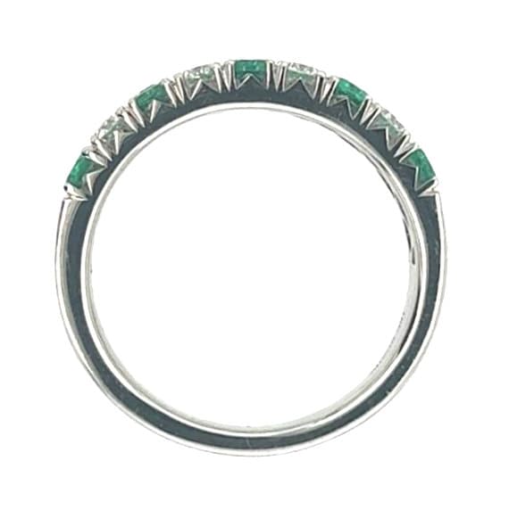 18K WHITE GOLD EMERALD DIAMOND RING - thumbnail 4