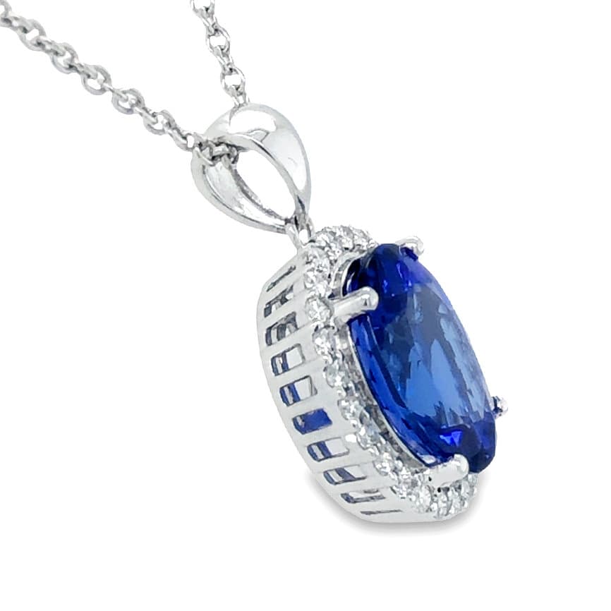 PLATINUM TANZANITE DIAMOND PENDANT - thumbnail 2