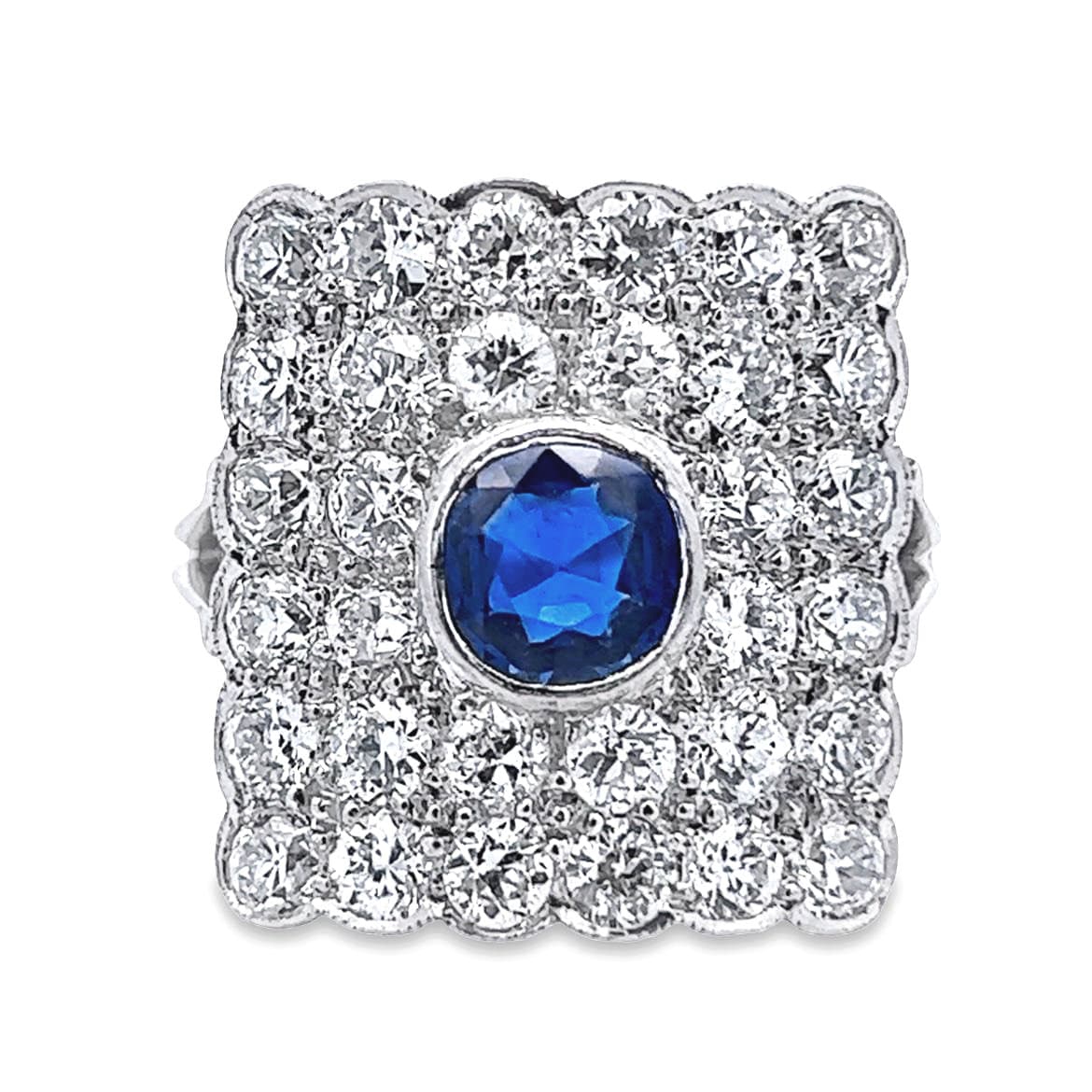 PLATINUM SAPPHIRE DIAMOND RING