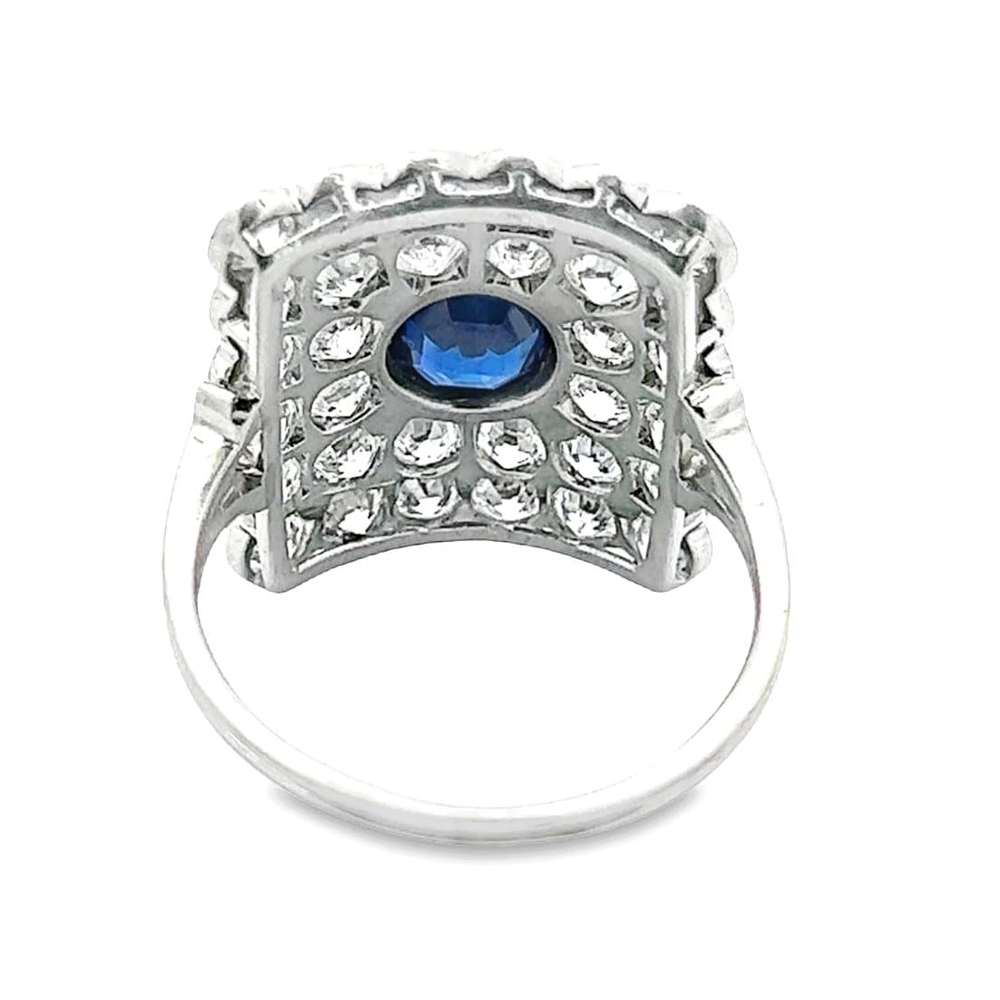 PLATINUM SAPPHIRE DIAMOND RING - thumbnail 3