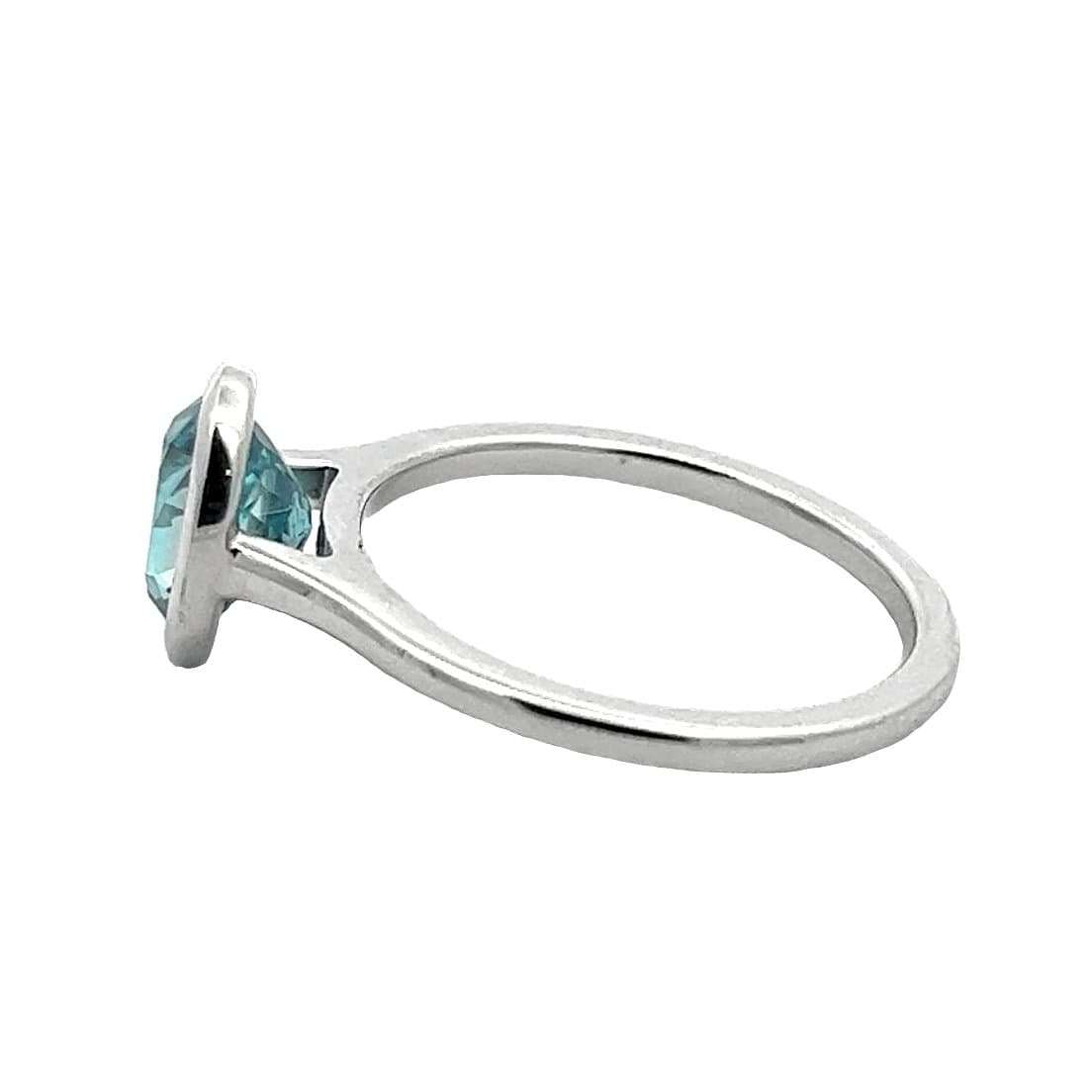 WHITE GOLD BLUE ZIRCON RING - thumbnail 2