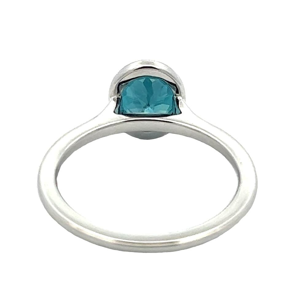 WHITE GOLD BLUE ZIRCON RING - thumbnail 3