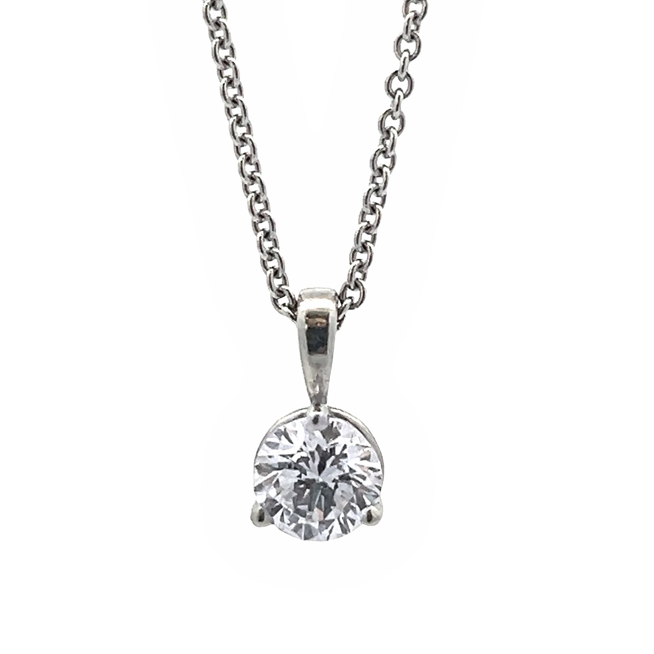 14K WHITE GOLD DIAMOND SOLITAIRE PENDANT