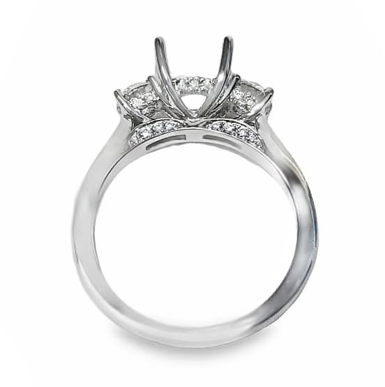 WHITE GOLD DIAMOND ENGAGEMENT-STYLE RING MOUNTING - thumbnail 3