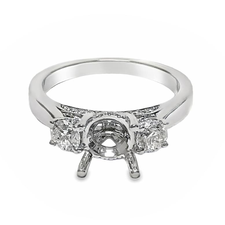 WHITE GOLD DIAMOND ENGAGEMENT-STYLE RING MOUNTING