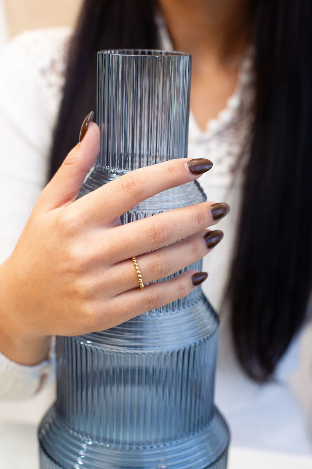 YELLOW GOLD BEADED DESIGN RING - thumbnail 2