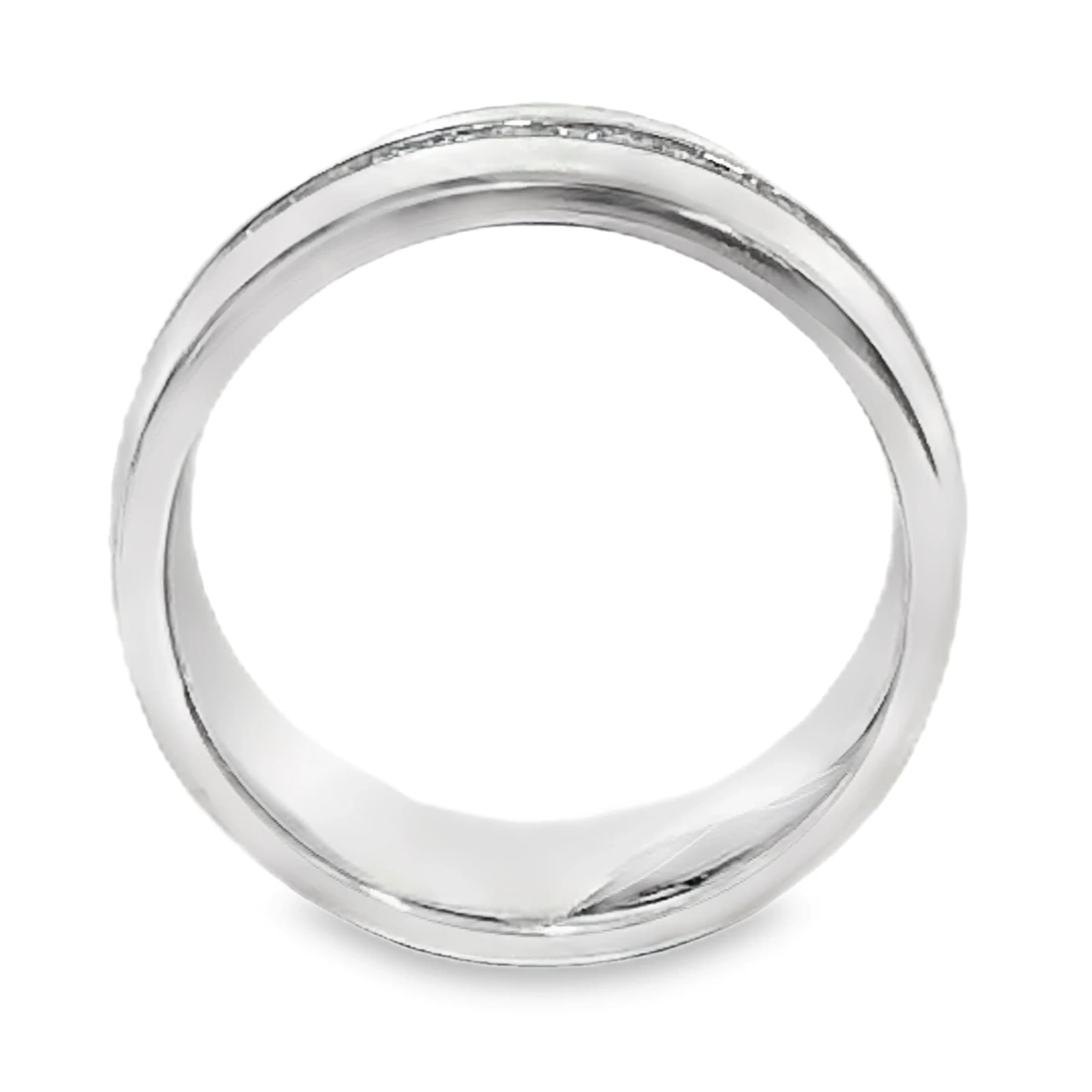 STERLING SILVER 7 MM ENAMEL & LAB-GROWN DIAMOND WEDDING RING - thumbnail 2