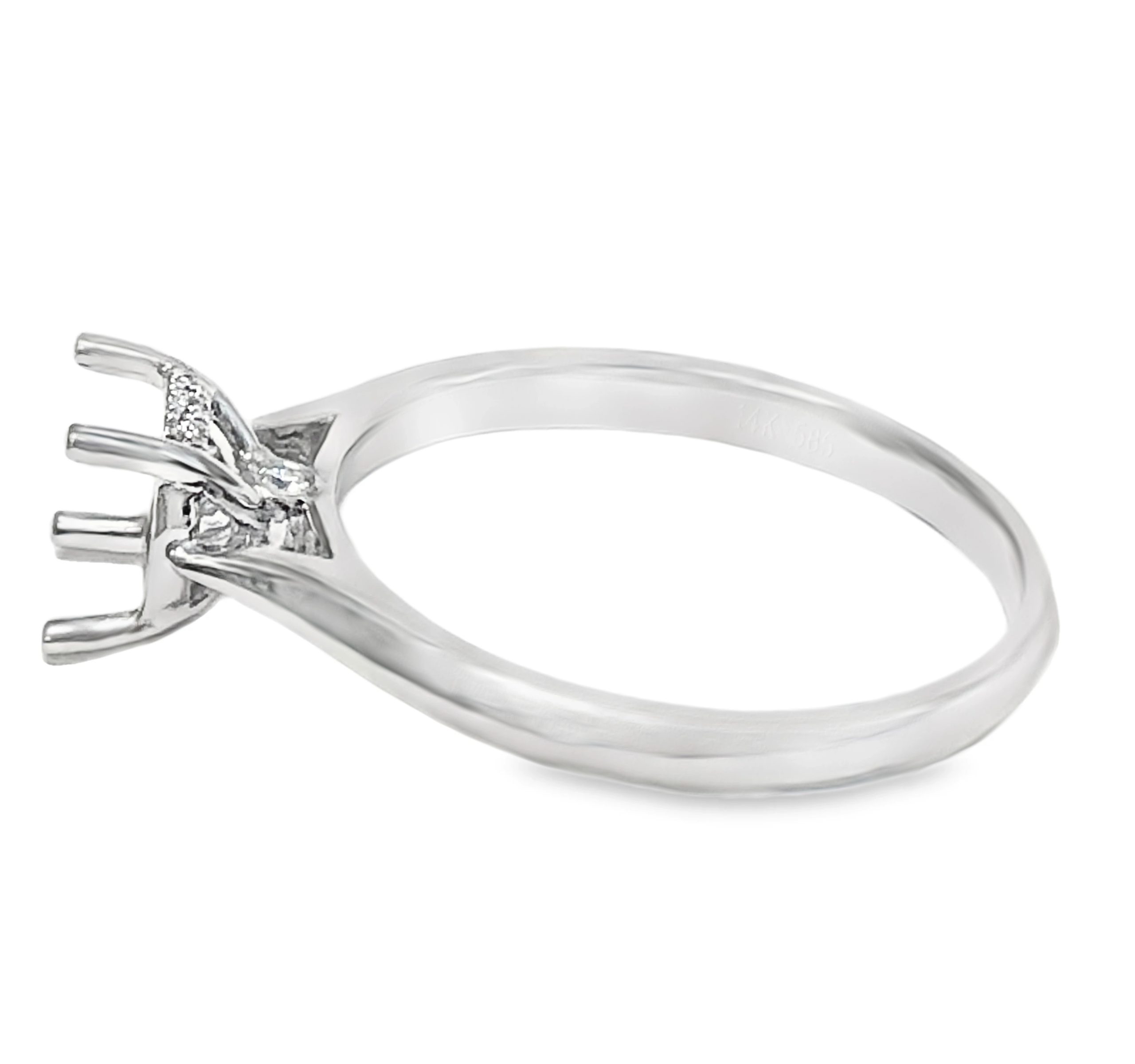 WHITE GOLD DIAMOND ENGAGEMENT STYLE RING MOUNTING - thumbnail 2