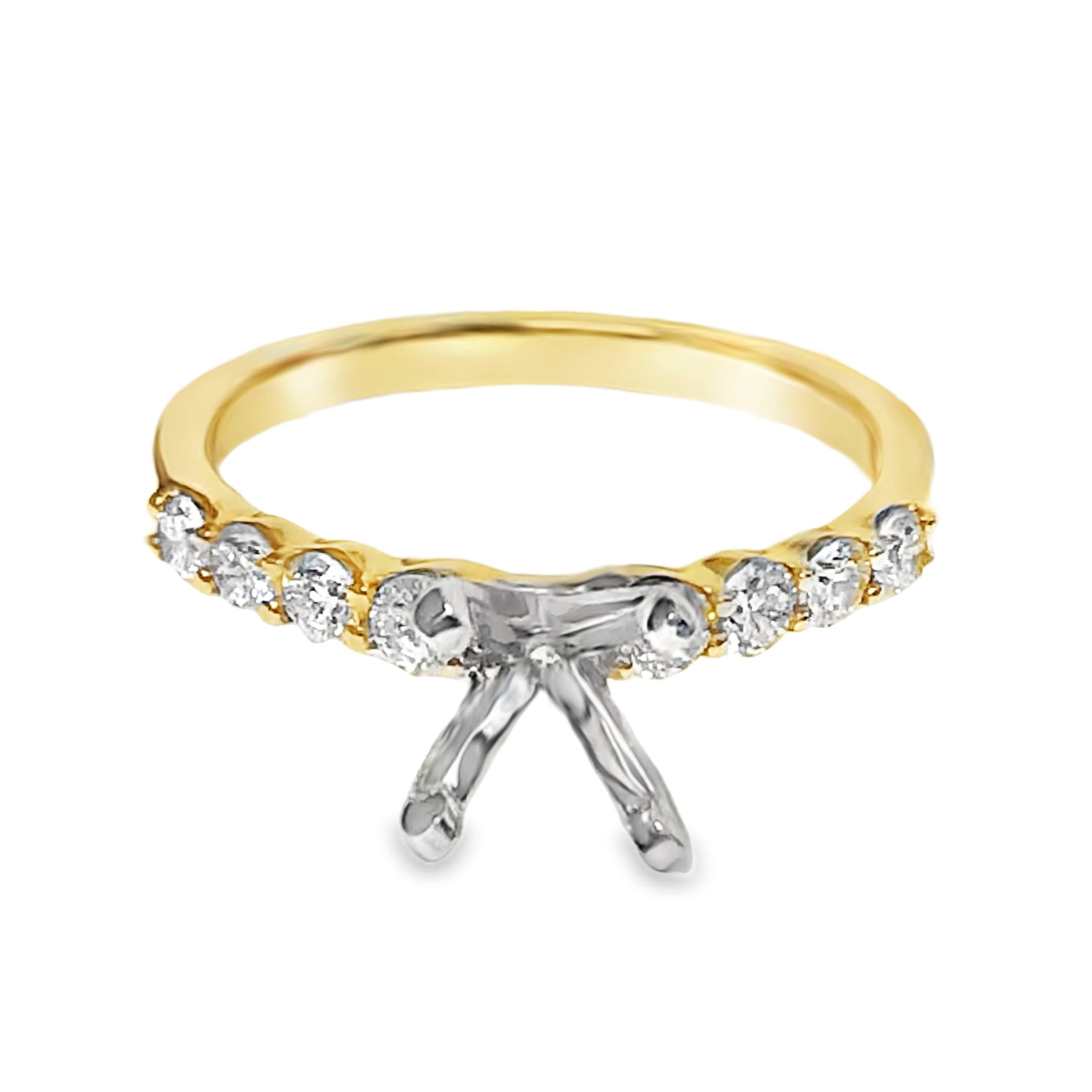 YELLOW & WHITE GOLD ENGAGEMENT STYLE DIAMOND RING MOUNTING