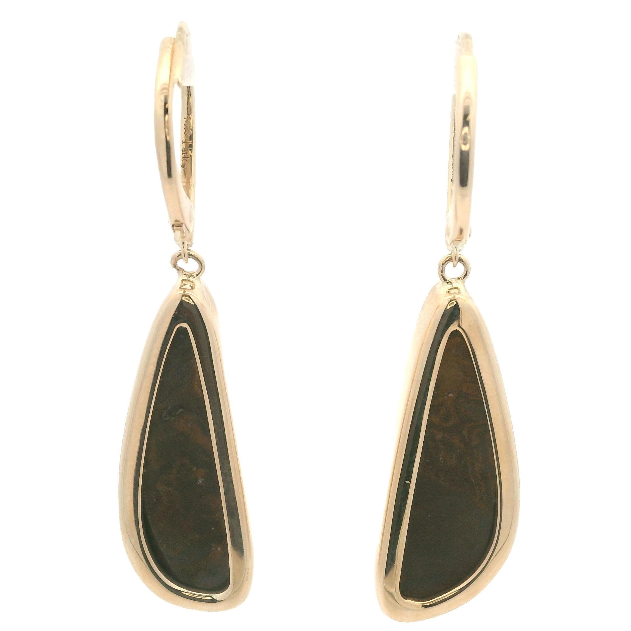 YELLOW GOLD OPAL DOUBLET EARRINGS - thumbnail 3