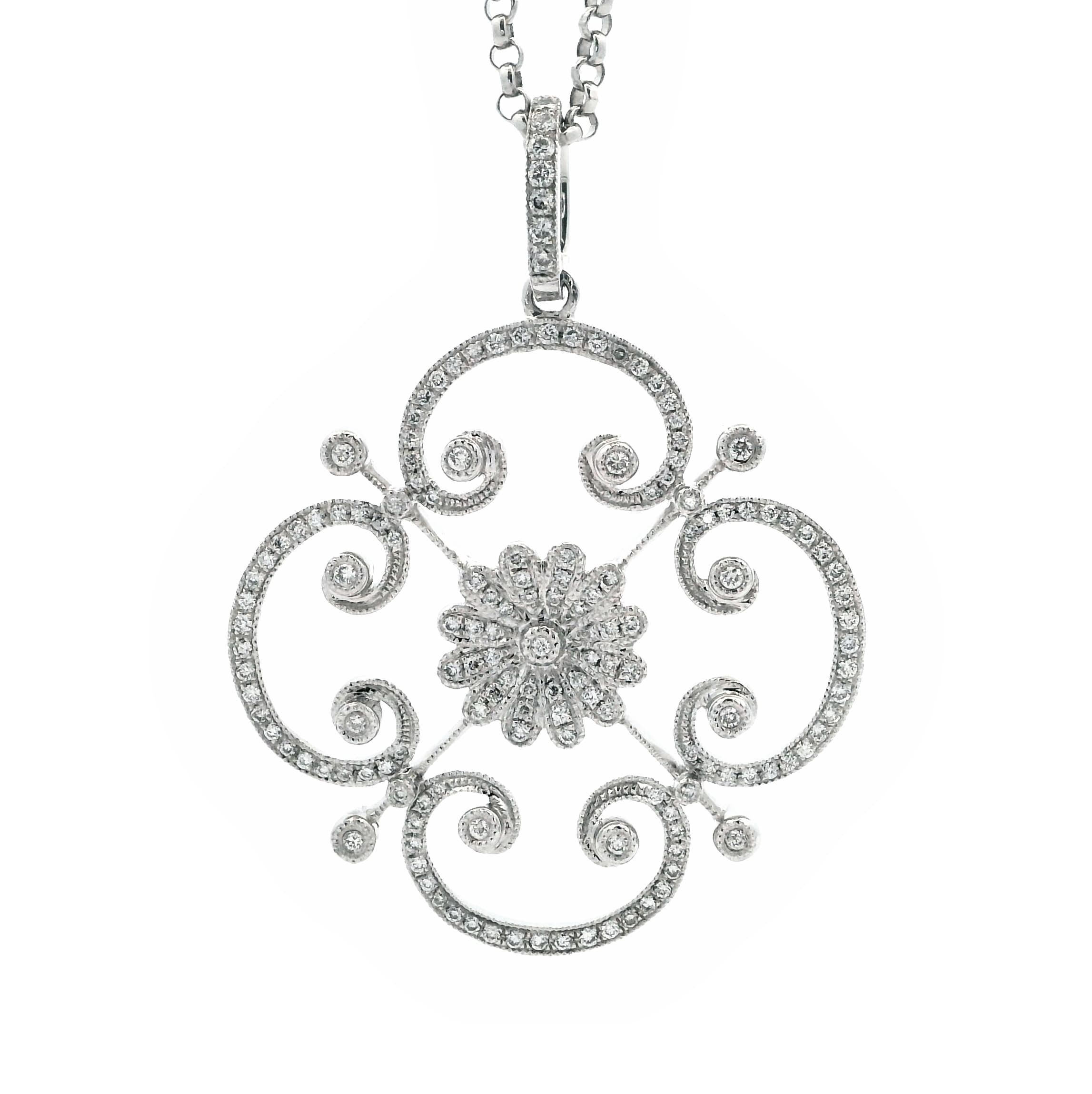 18K WHITE GOLD DIAMOND PENDANT