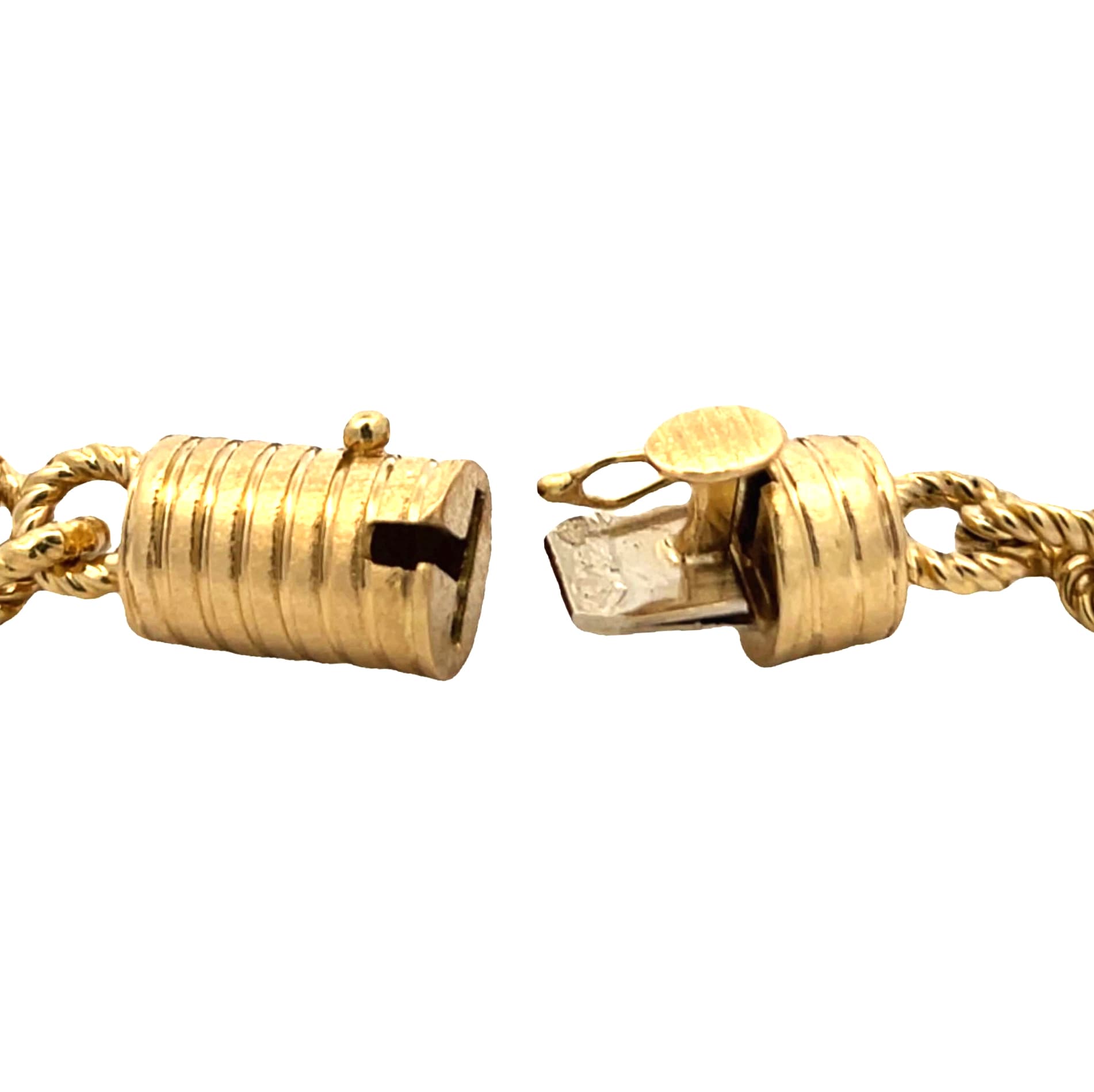 18K YELLOW GOLD CYLINDER & LINK BRACELET - thumbnail 2