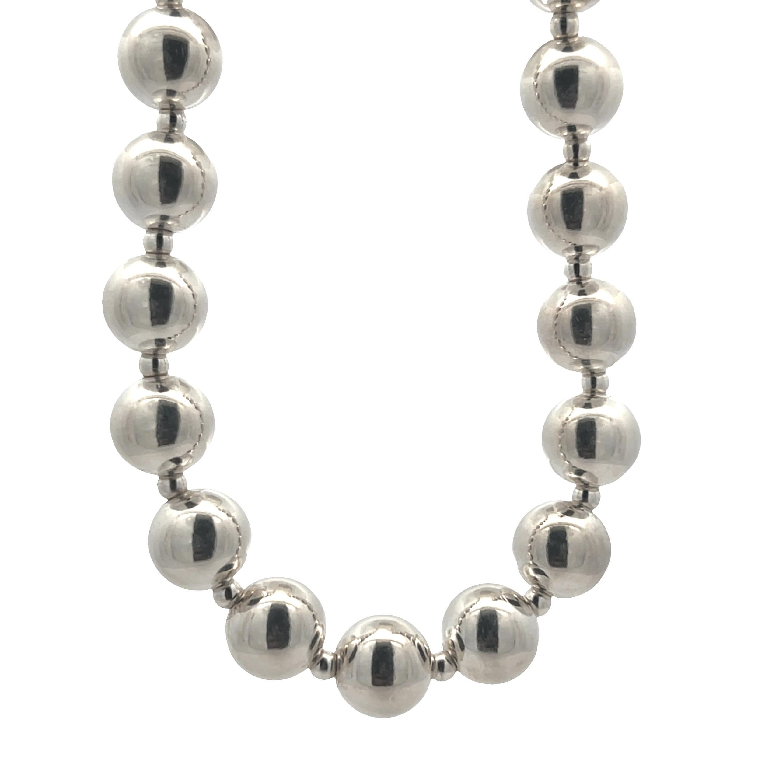STERLING SILVER BEAD NECKLACE