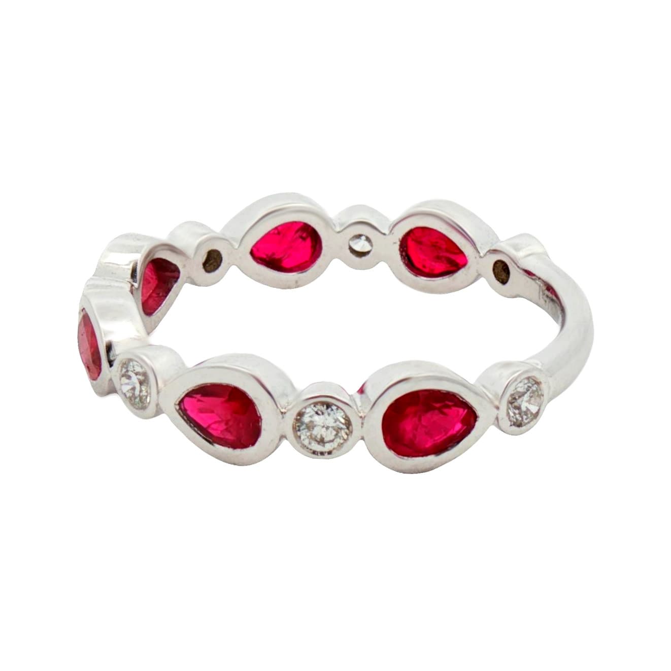 14K WHITE GOLD RUBY DIAMOND RING - thumbnail 2