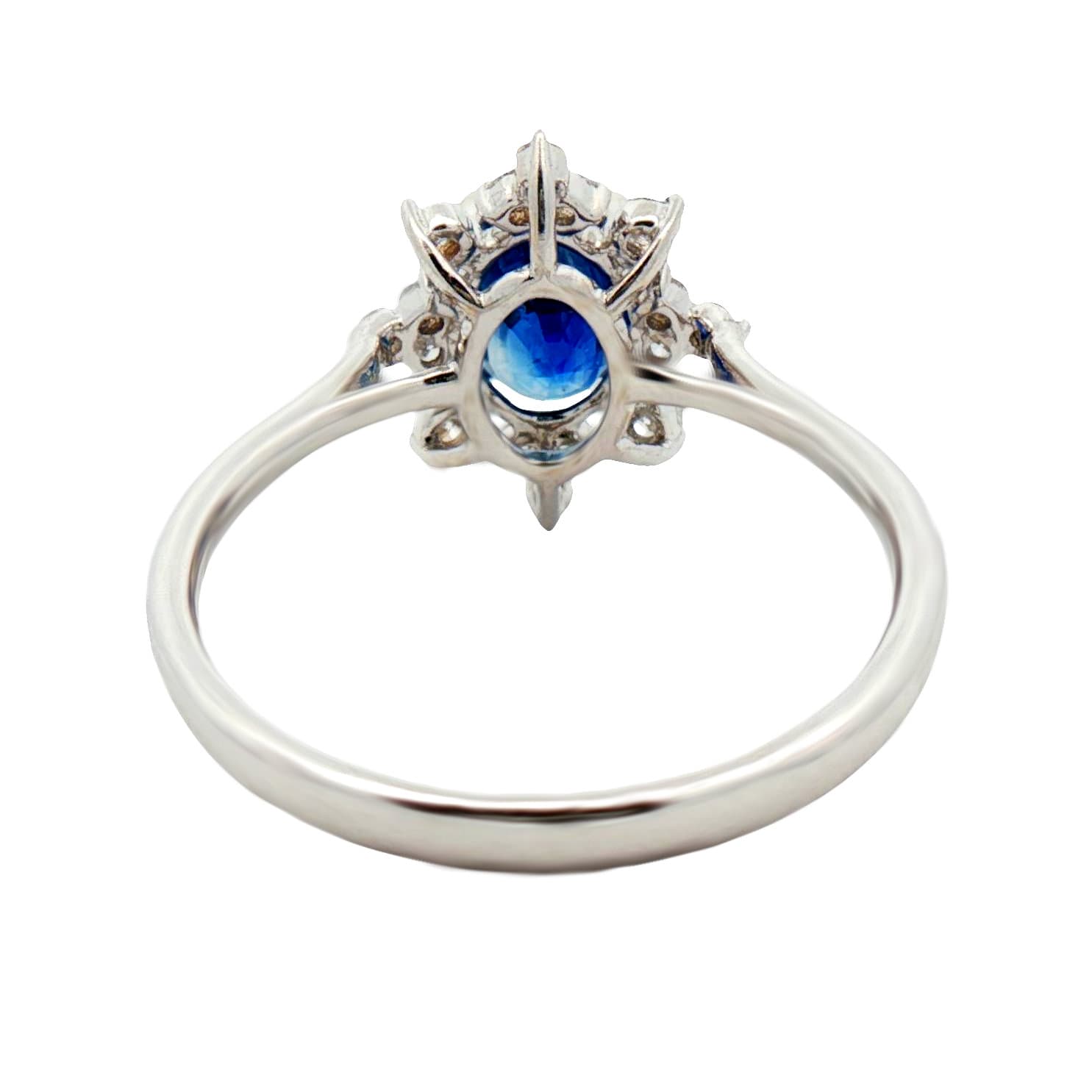 14K WHITE GOLD SAPPHIRE DIAMOND RING - thumbnail 3