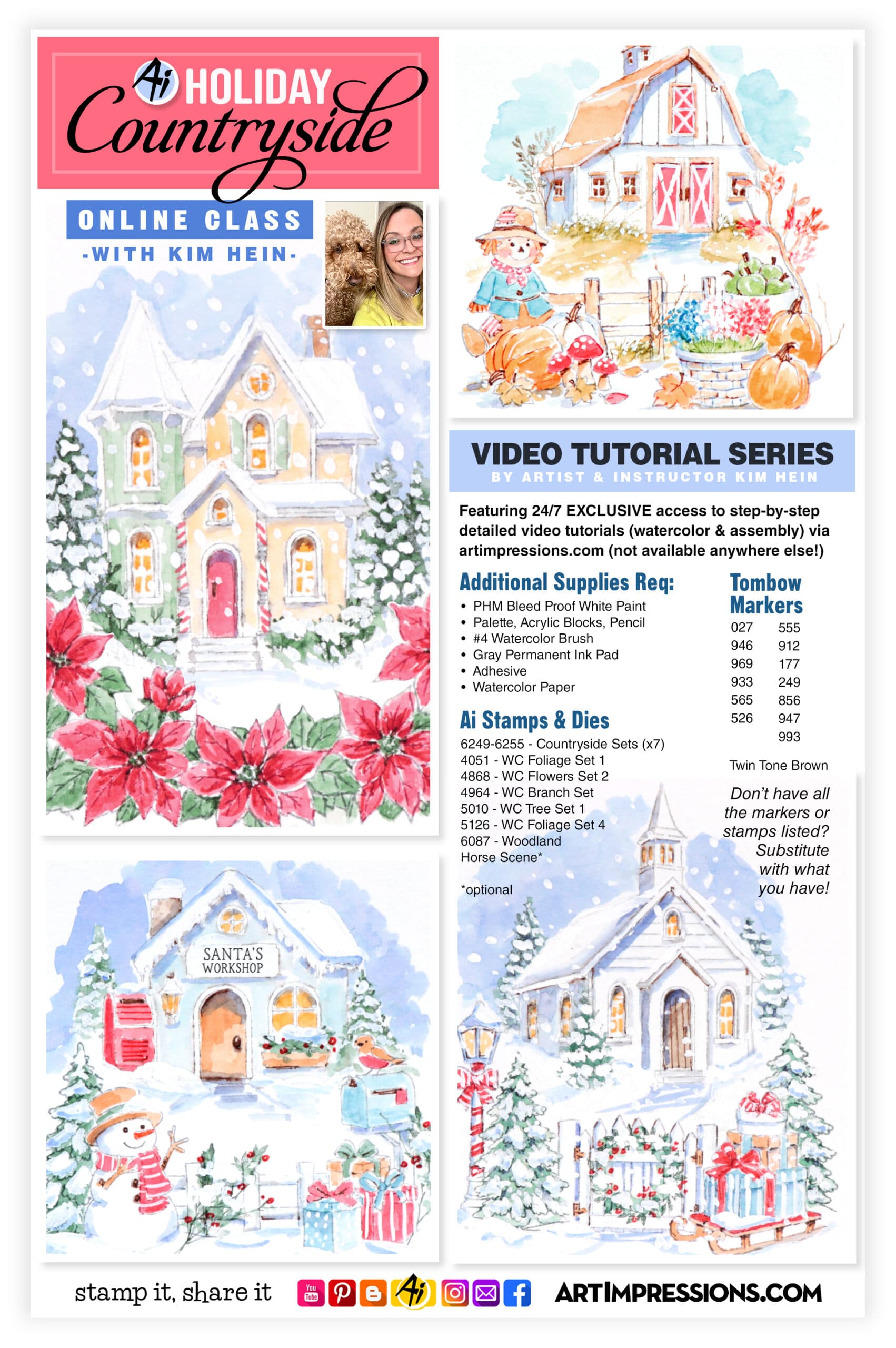 Holiday Countryside Series **ONLINE** Class with Kim! - thumbnail 2