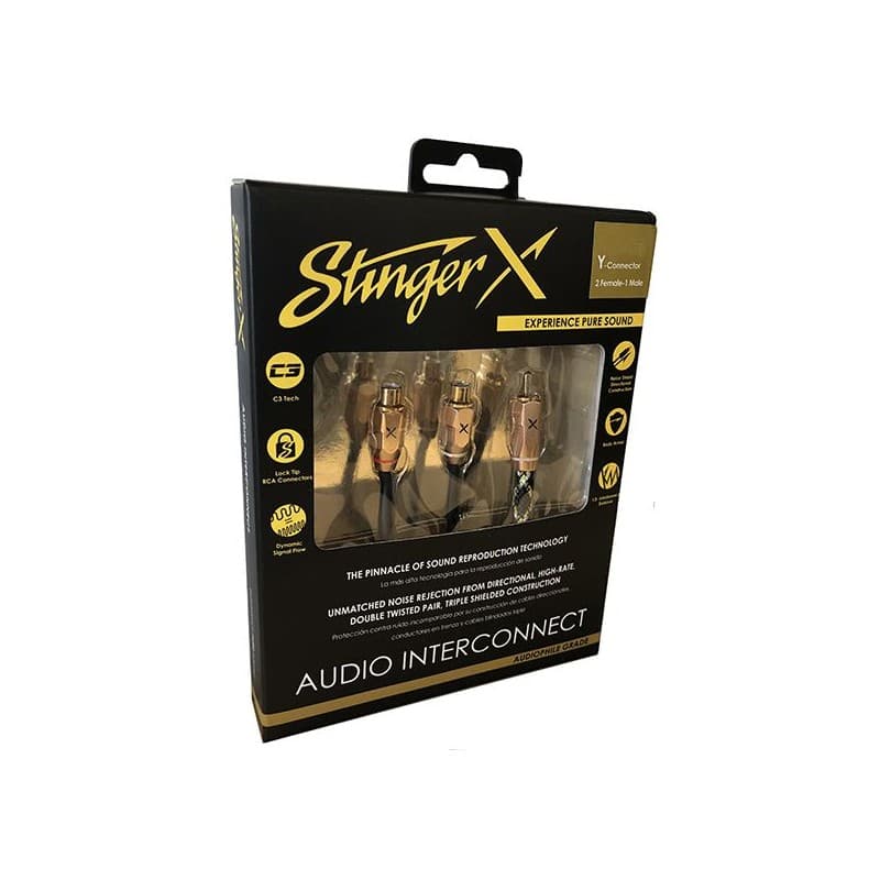 Stinger X3 Series 2 Channel Interconnect Y-Connector 2 Female / 1 Male