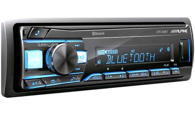 ALPINE UTE-BT Single-DIN Shallow-Chassis Bluetooth® Digital Media Receiver