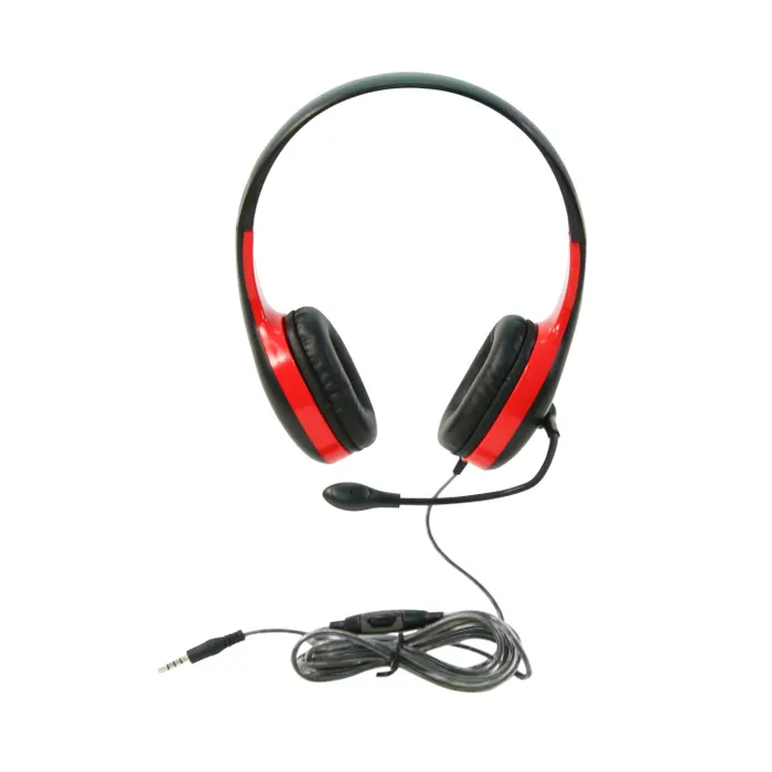 Califone KH-08GT RD On-Ear Headset with Gooseneck Microphone, 3.5mm (RED)