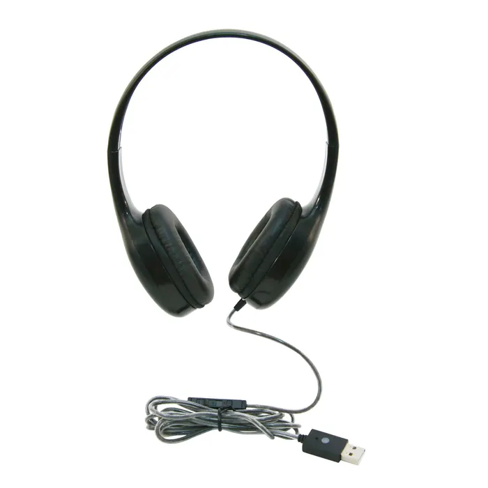 Califone KH-08 MUSB BK On-Ear Headset with In-line Microphone, USB (Black)
