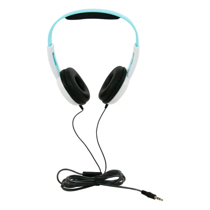 Califone KH-12V WH Pre-K On-Ear Headphones with In-line Volume Control, 3.5mm (Light Blue/White)