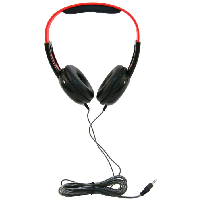 Califone KH-12 BK Pre-K On-Ear Headphones, 3.5mm (Black/Red)