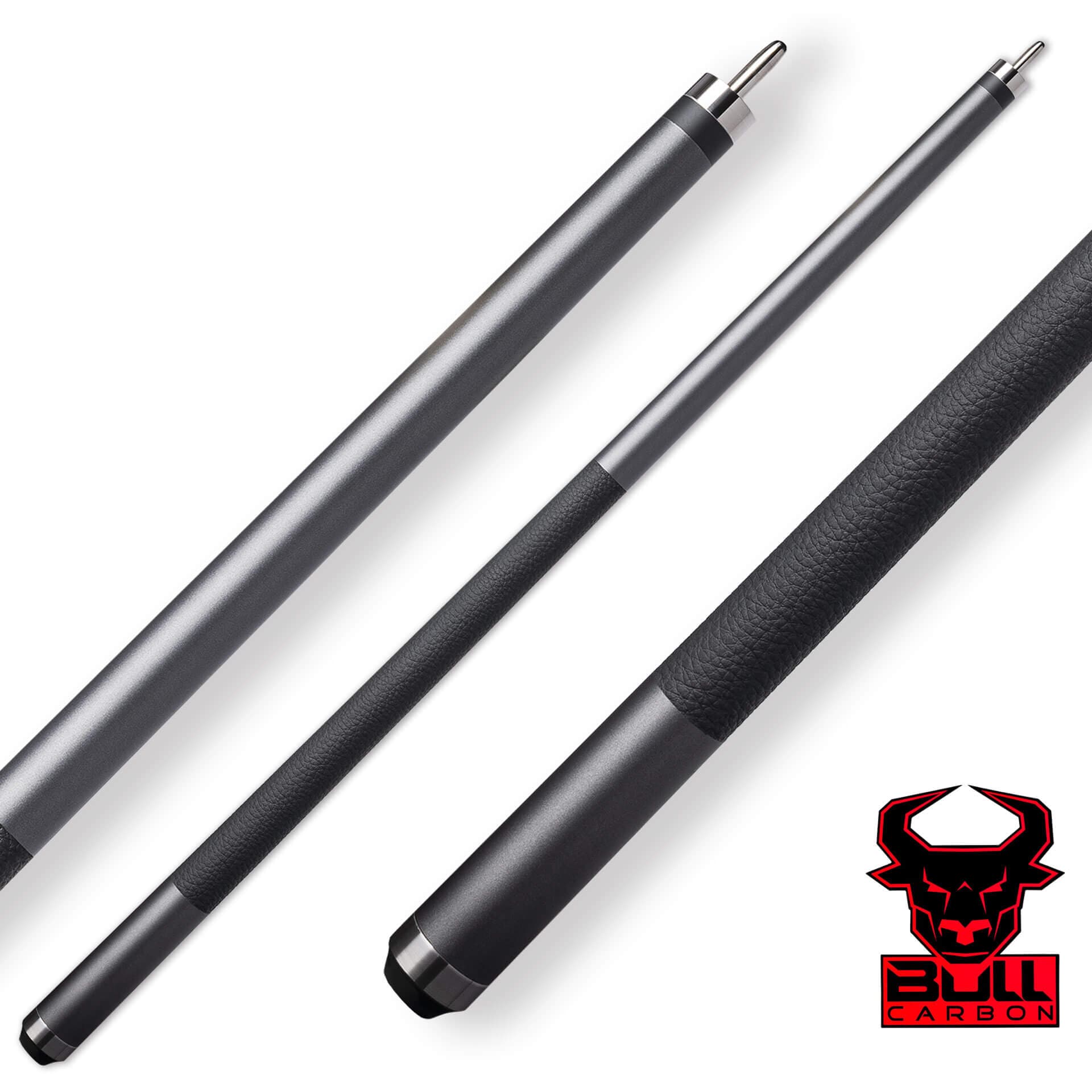 Bull Carbon – LD10 – Carbon Fiber Pool Cue – Grey – Leather Wrap
