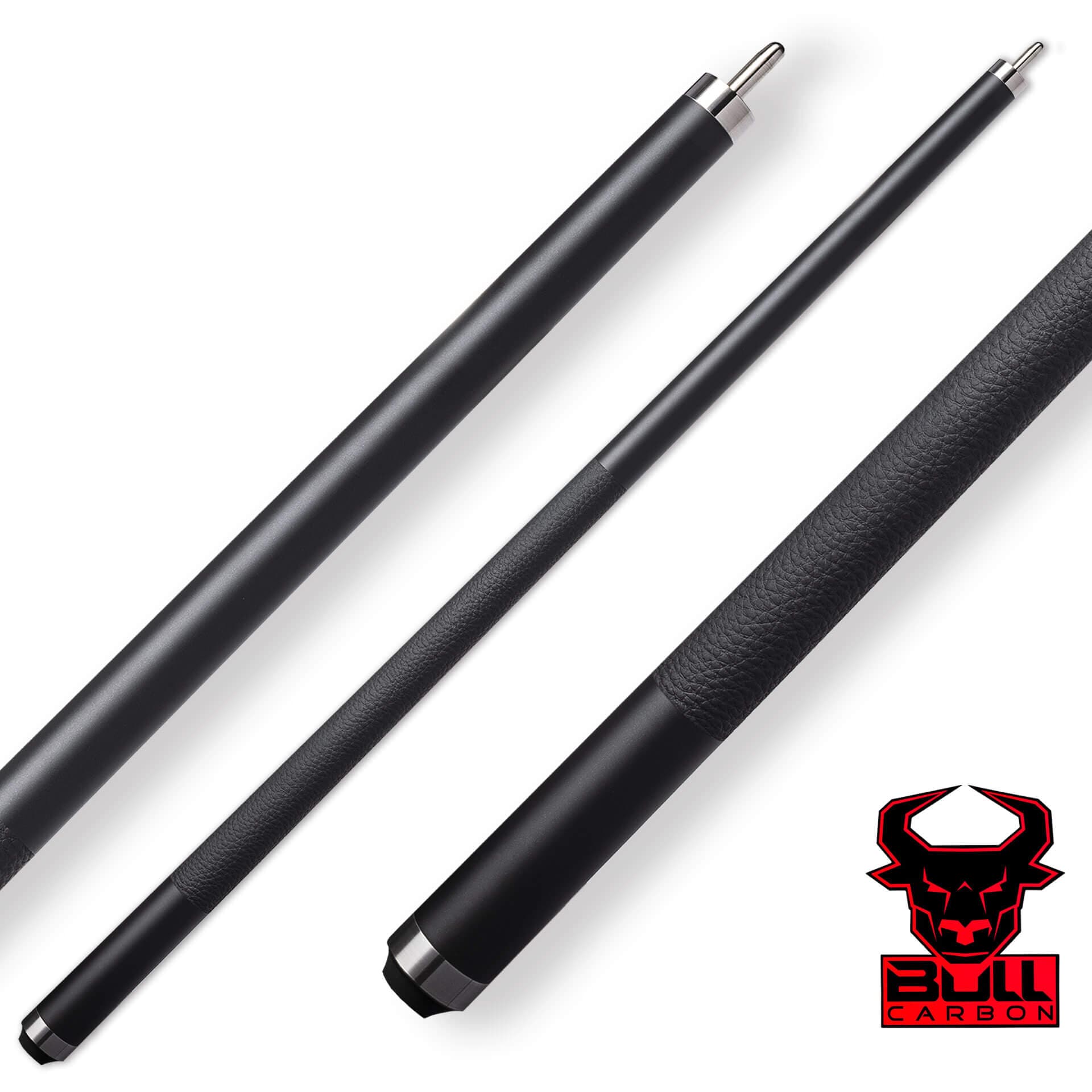 Bull Carbon – LD11 – Carbon Fiber Pool Cue – Black – Leather Wrap