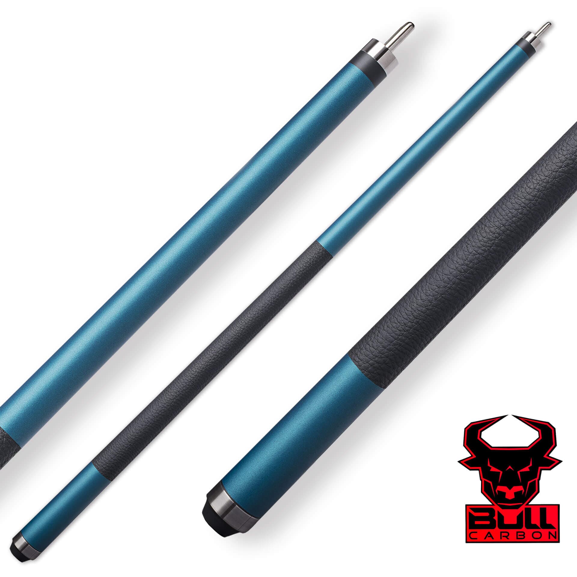Bull Carbon – LD14 – Carbon Fiber Pool Cue – Teal – Leather Wrap