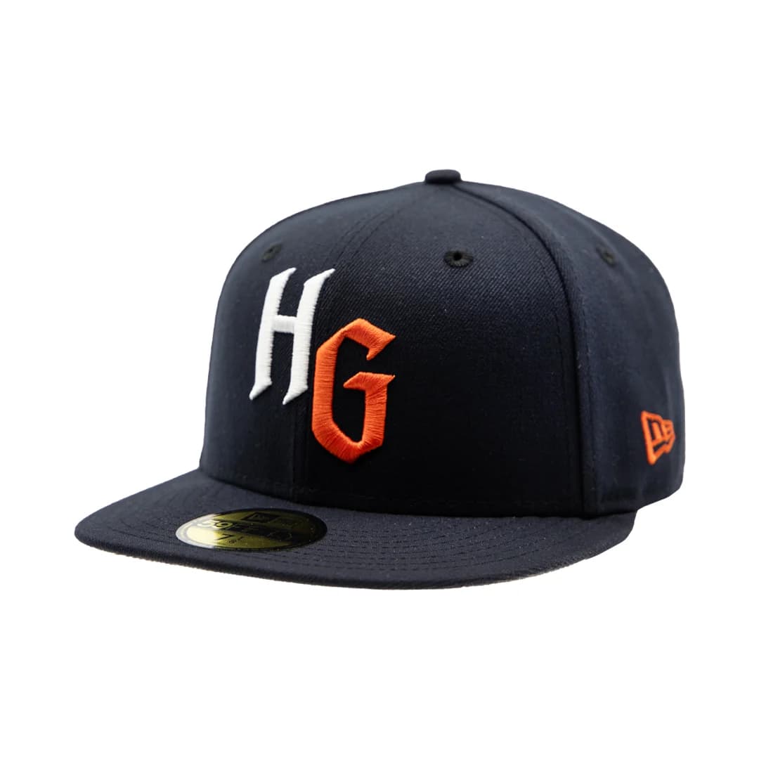 New Era 59Fifty Home Grown HG Fitted Hat Dark Navy White Orange