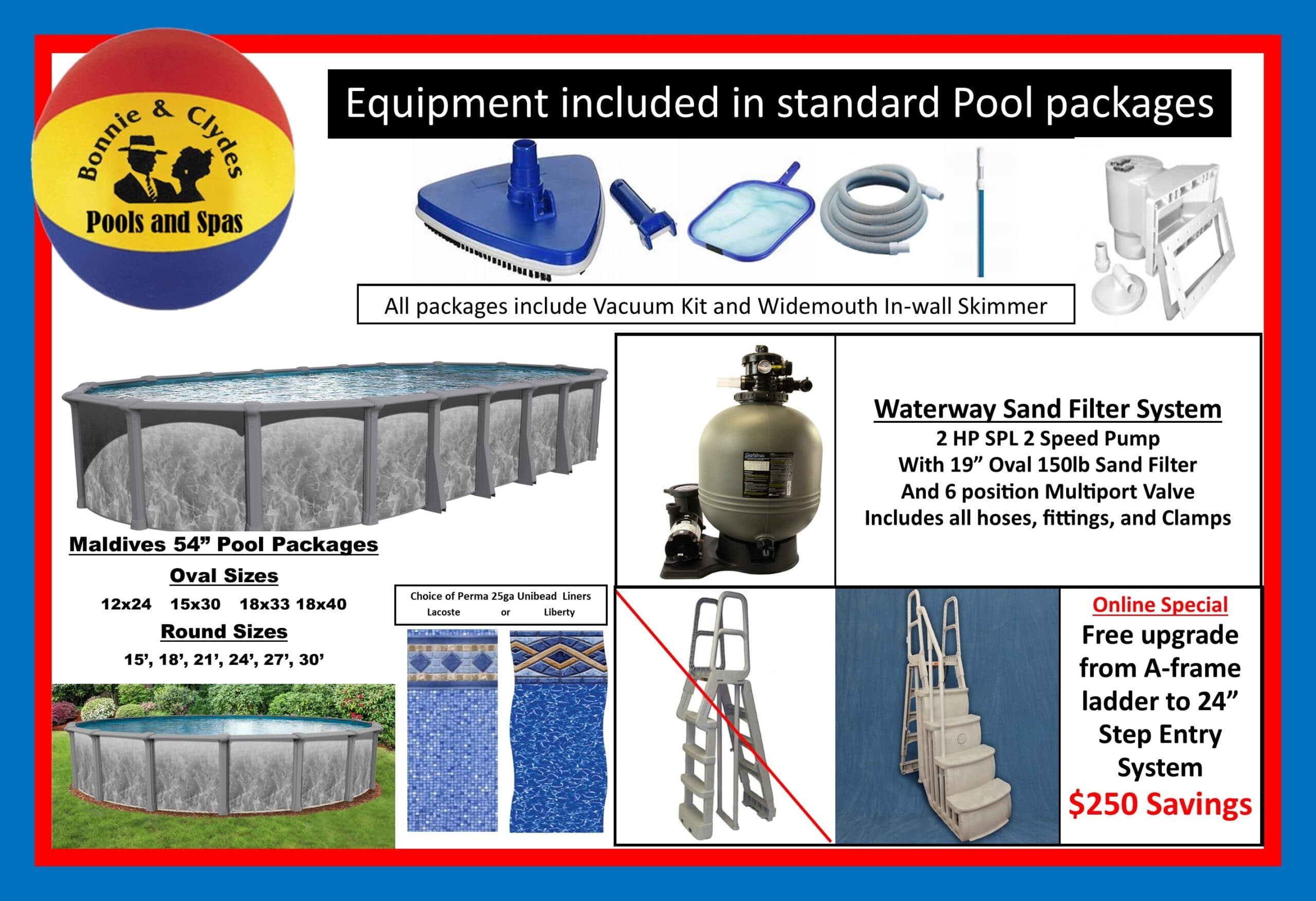 24X54 MALDIVES POOL PACKAGE W/LIBERTY LINER