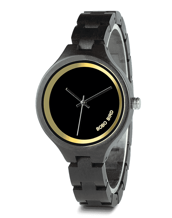 At 4 o’clock Slant LOGO Wooden Band Exquisite Quartz Wood Watches P16-1