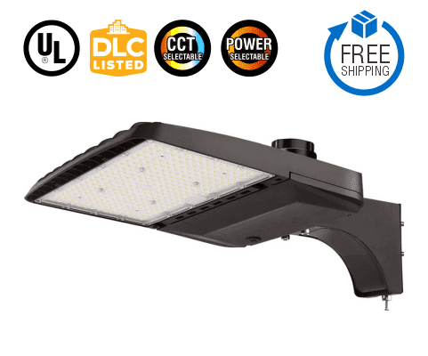 170/200/220/240W Selectable LED Area Light 30/40/50K CCT AC120-277V 1-10V Dimmable