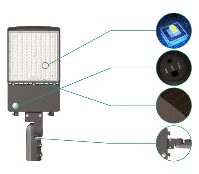 200W-300W Selectable LED Shoebox Light AC120-277V - thumbnail 3