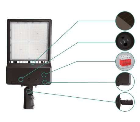 200W-300W Selectable LED Shoebox Light AC120-277V - thumbnail 2