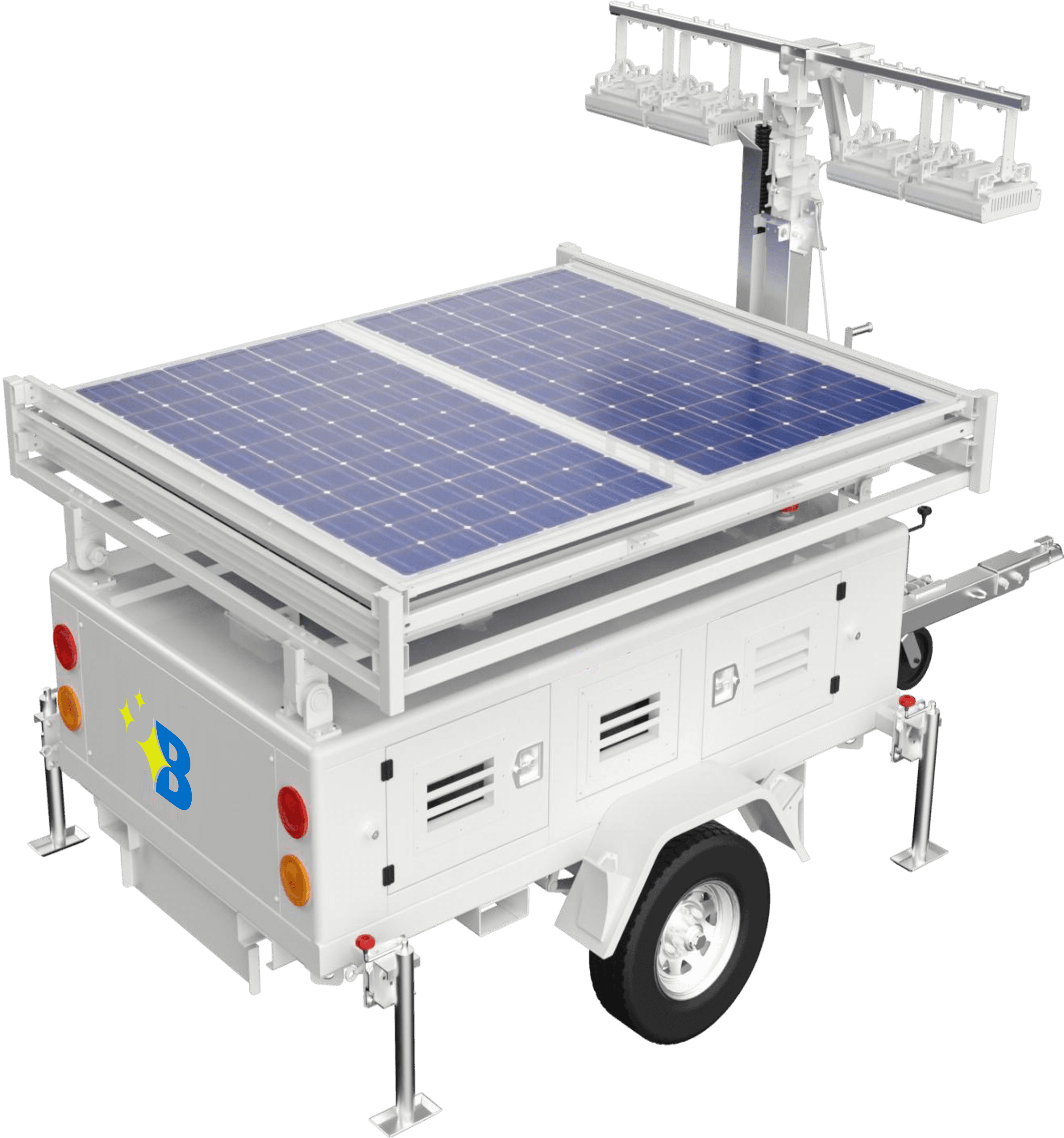 2880W Solar Powered Mobile LED Light Tower – HSL-2880B - thumbnail 2