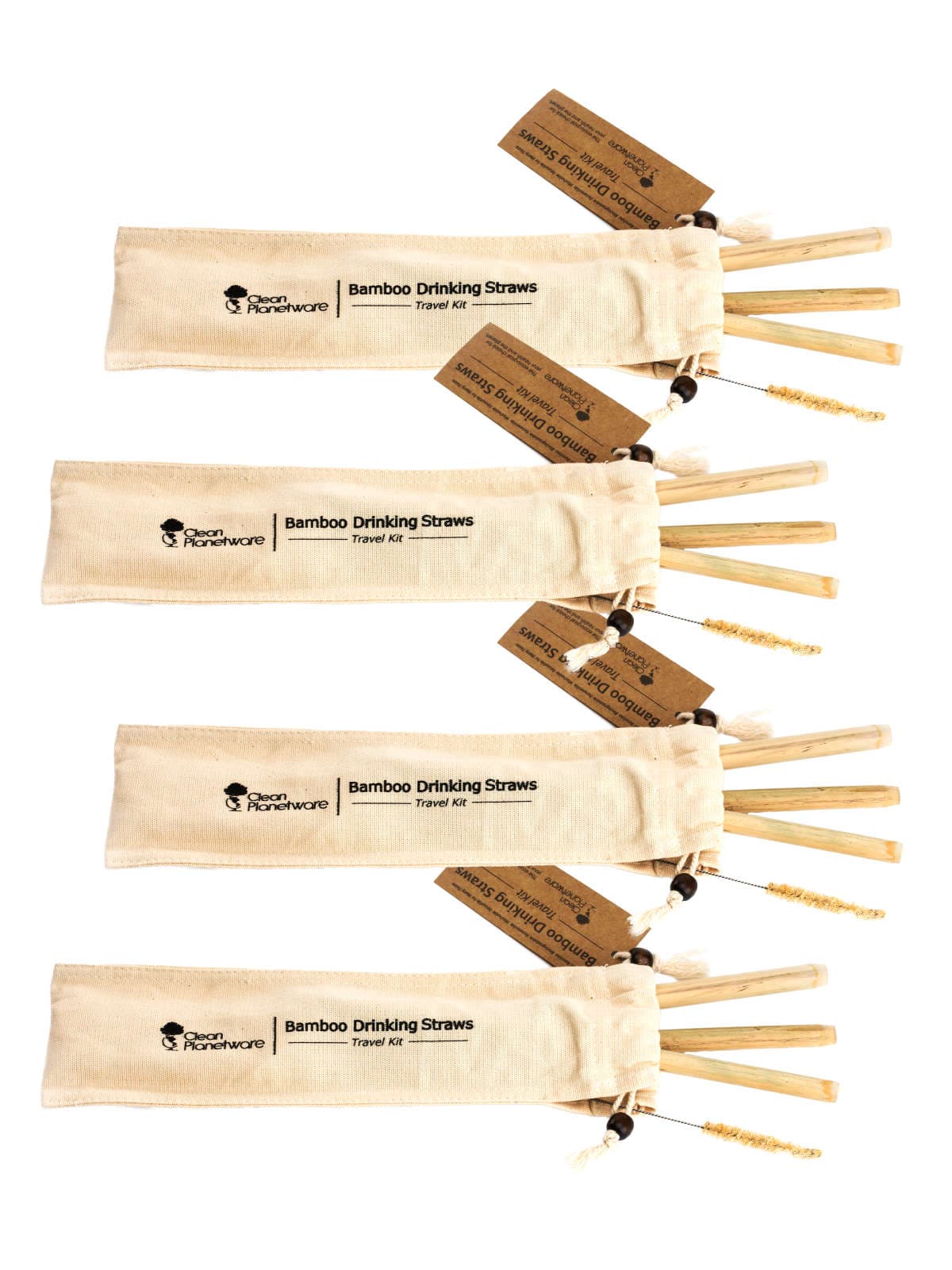 Bamboo Drinking Straws Travel Kit – Gift Pack of 4