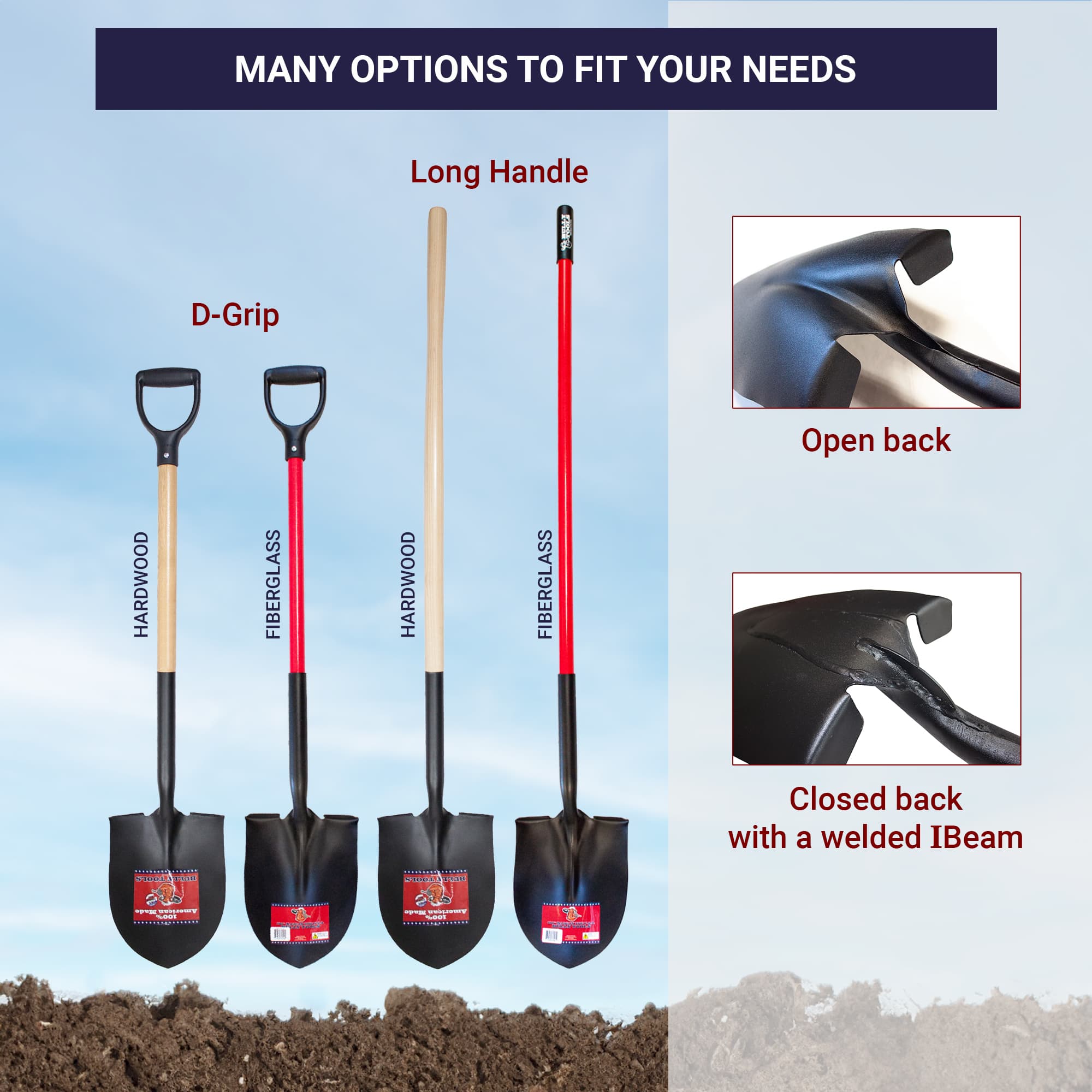14-Gauge Round Point Shovel - thumbnail 5