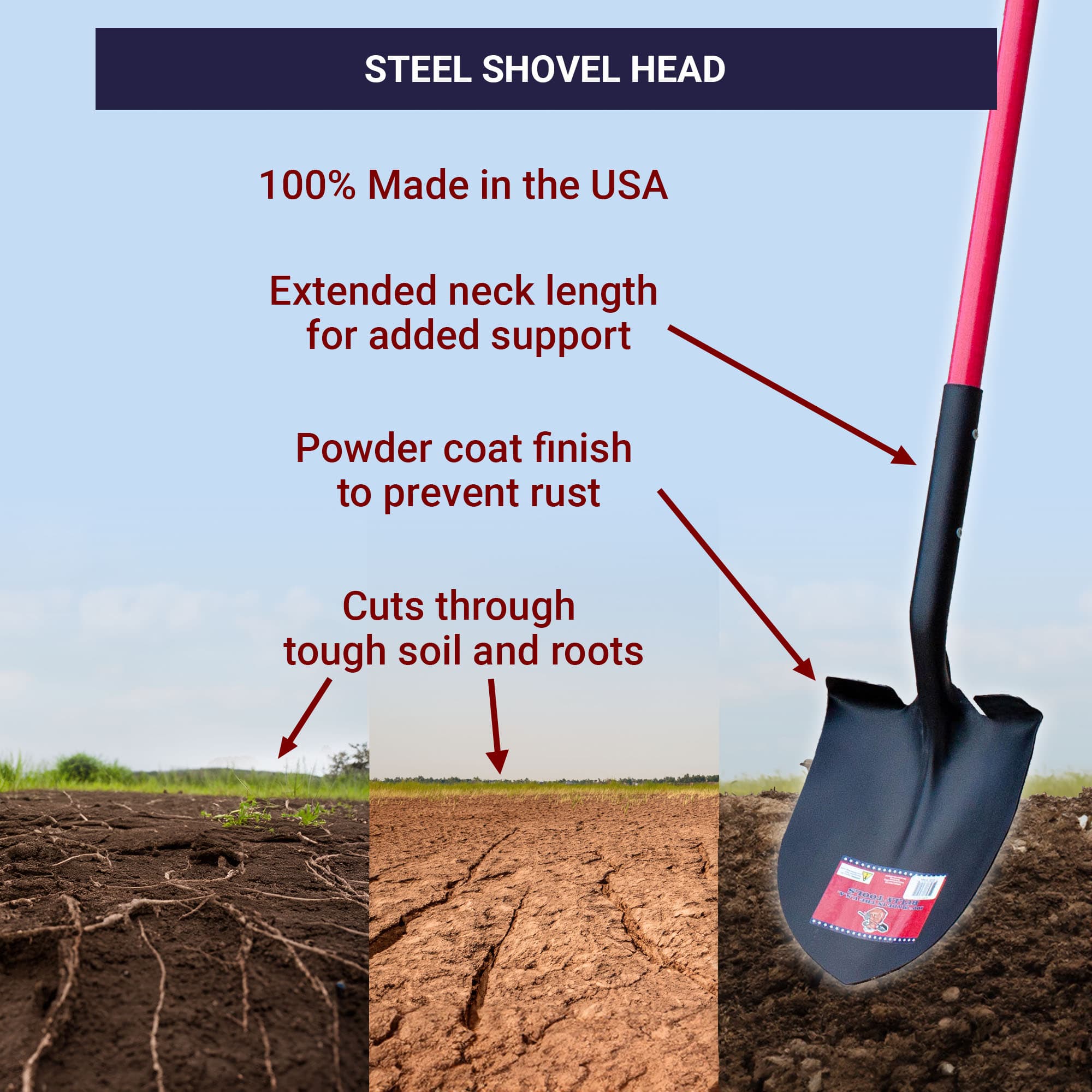 14-Gauge Round Point Shovel - thumbnail 3