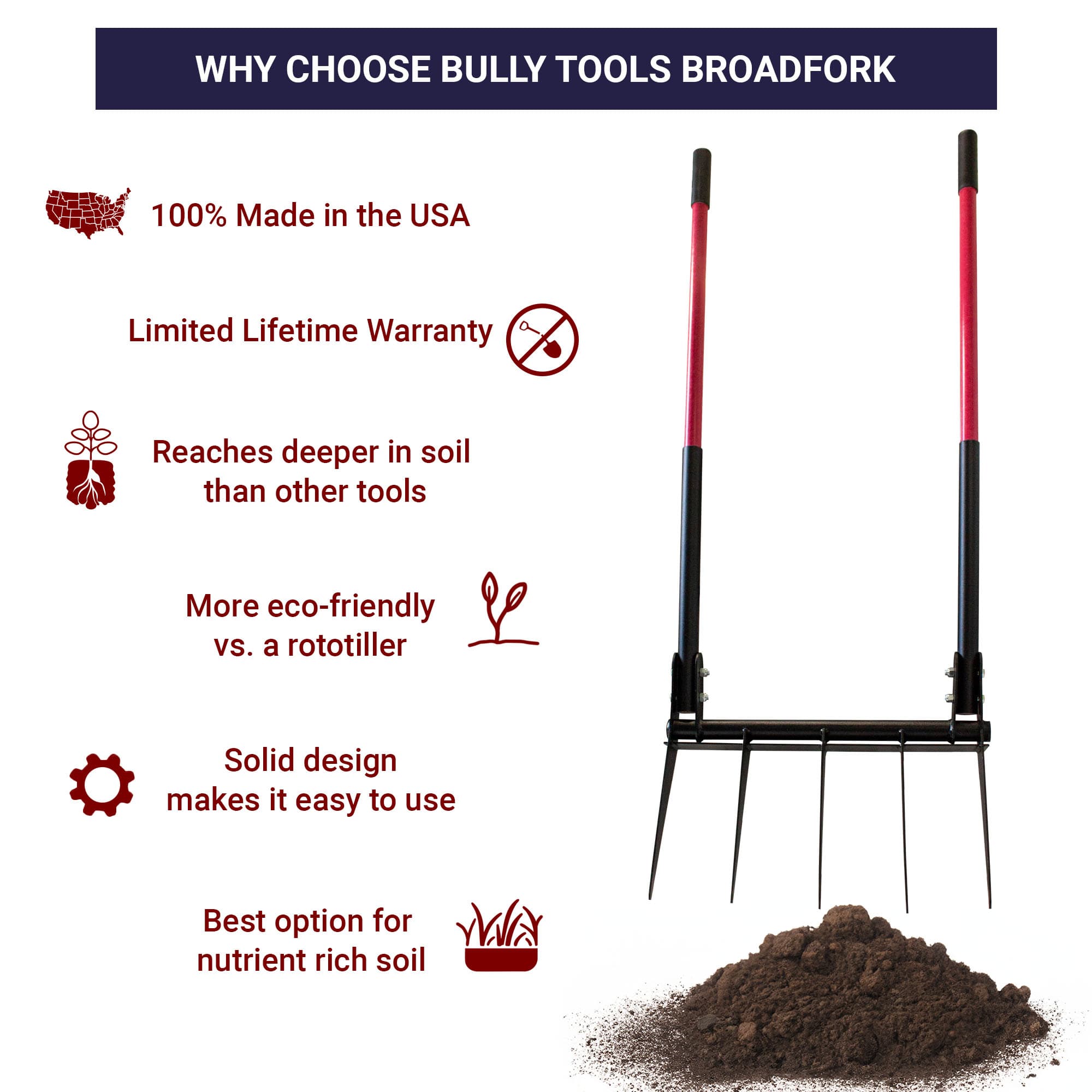 Broadfork with Fiberglass Handles - thumbnail 6