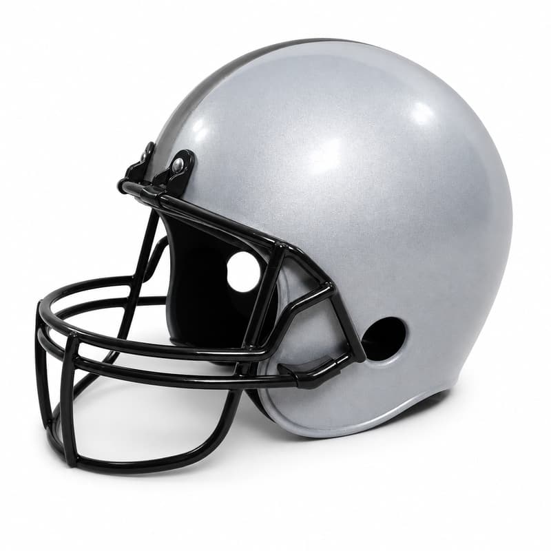 Child’s Gray Football Helmet with Black Face Guard – Costume Helmet
