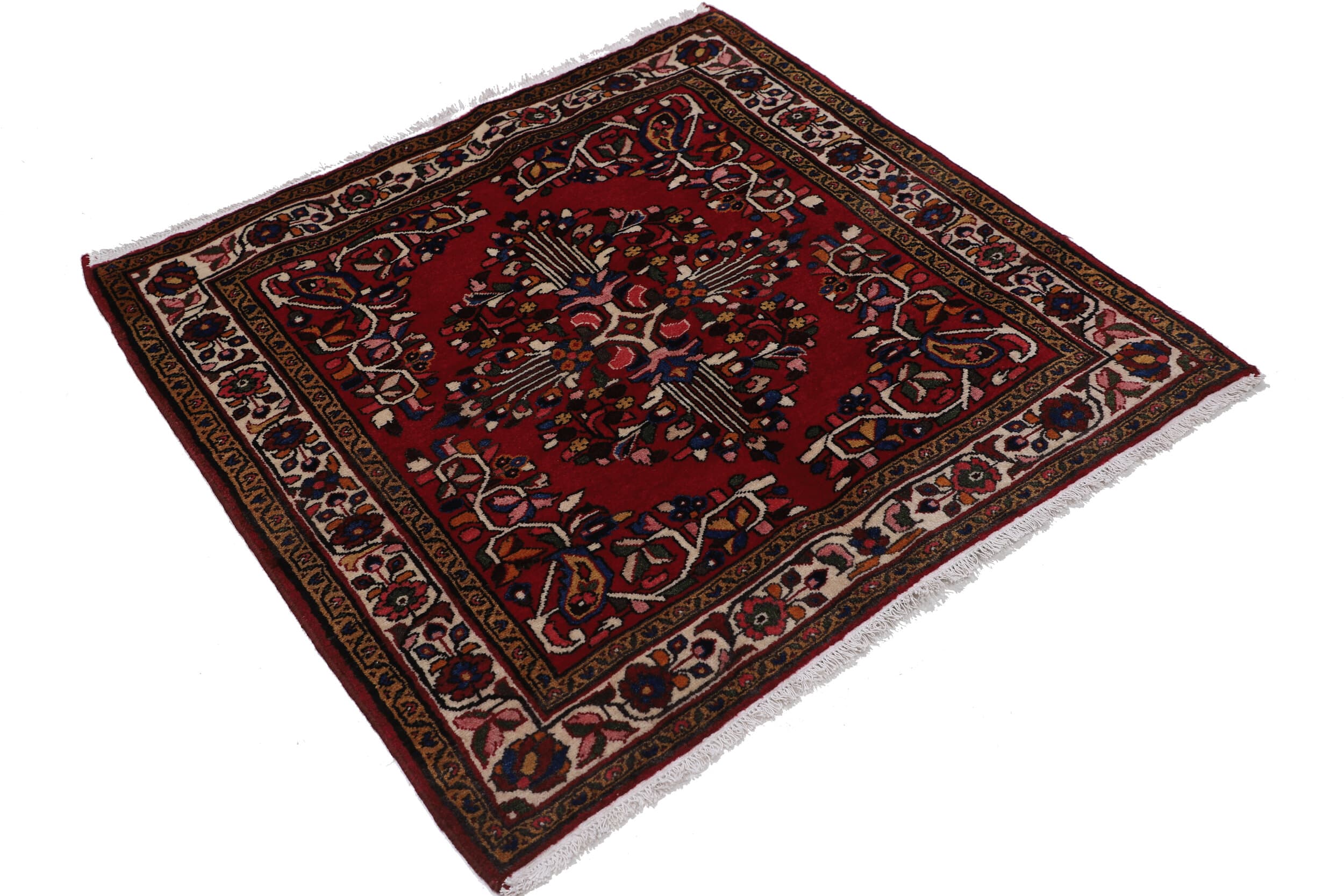 4′ x 4′ Hamadan Authentic Persian Rug - thumbnail 3