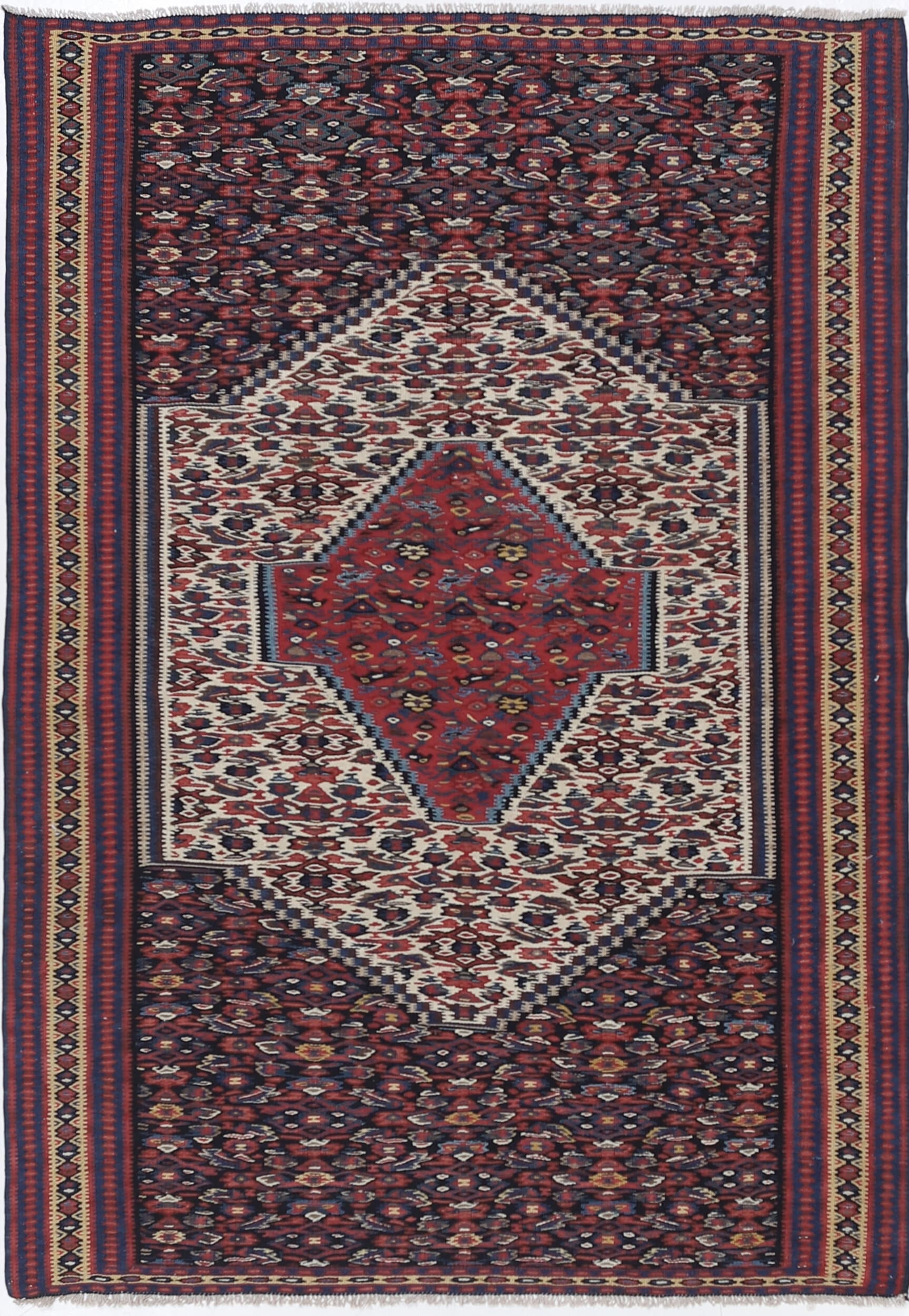 3’5″ x5’2″ Senneh Authentic Persian Kilim