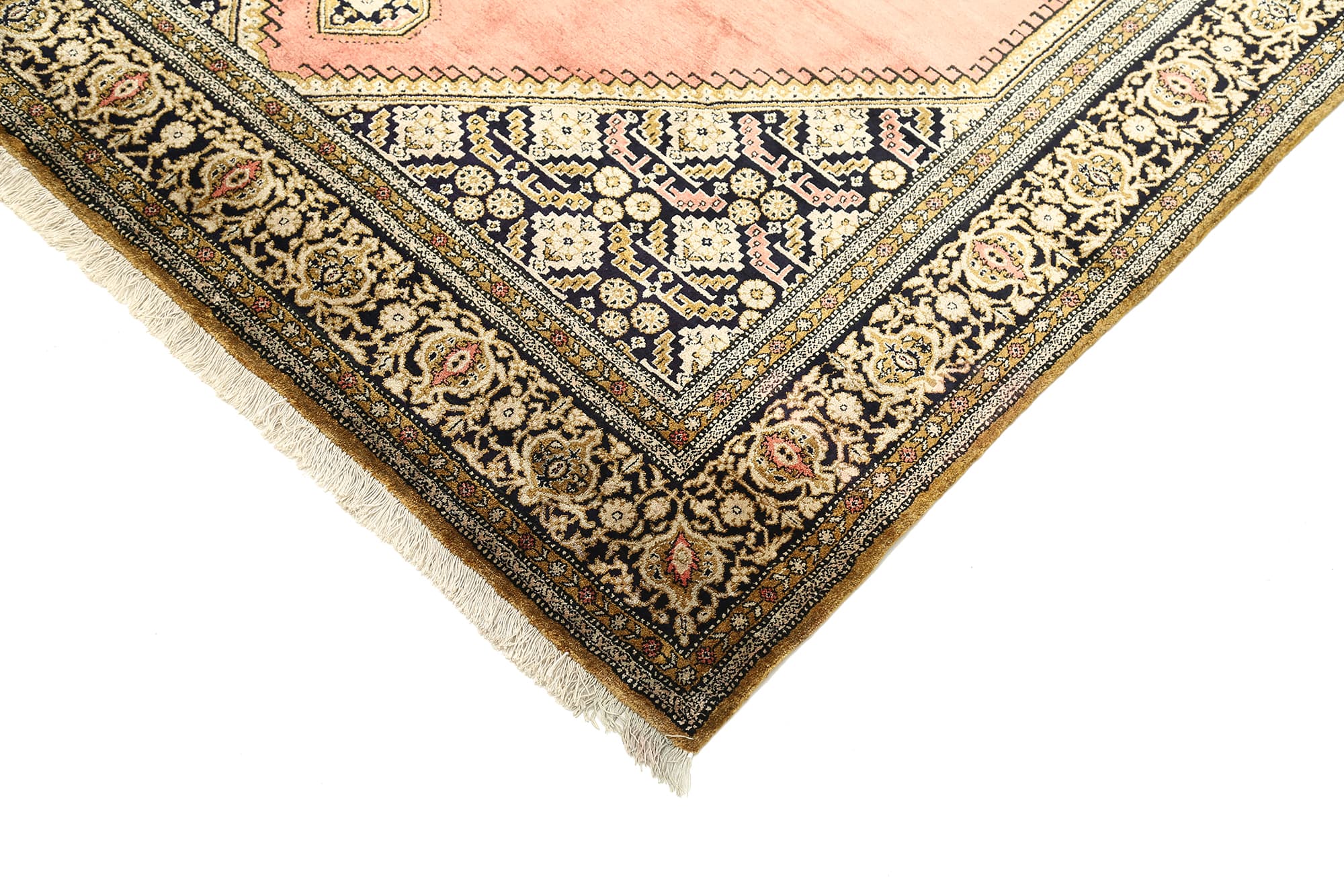 4’5″ x 6’10” Antique pure silk Qum Authentic Persian Rug - thumbnail 5
