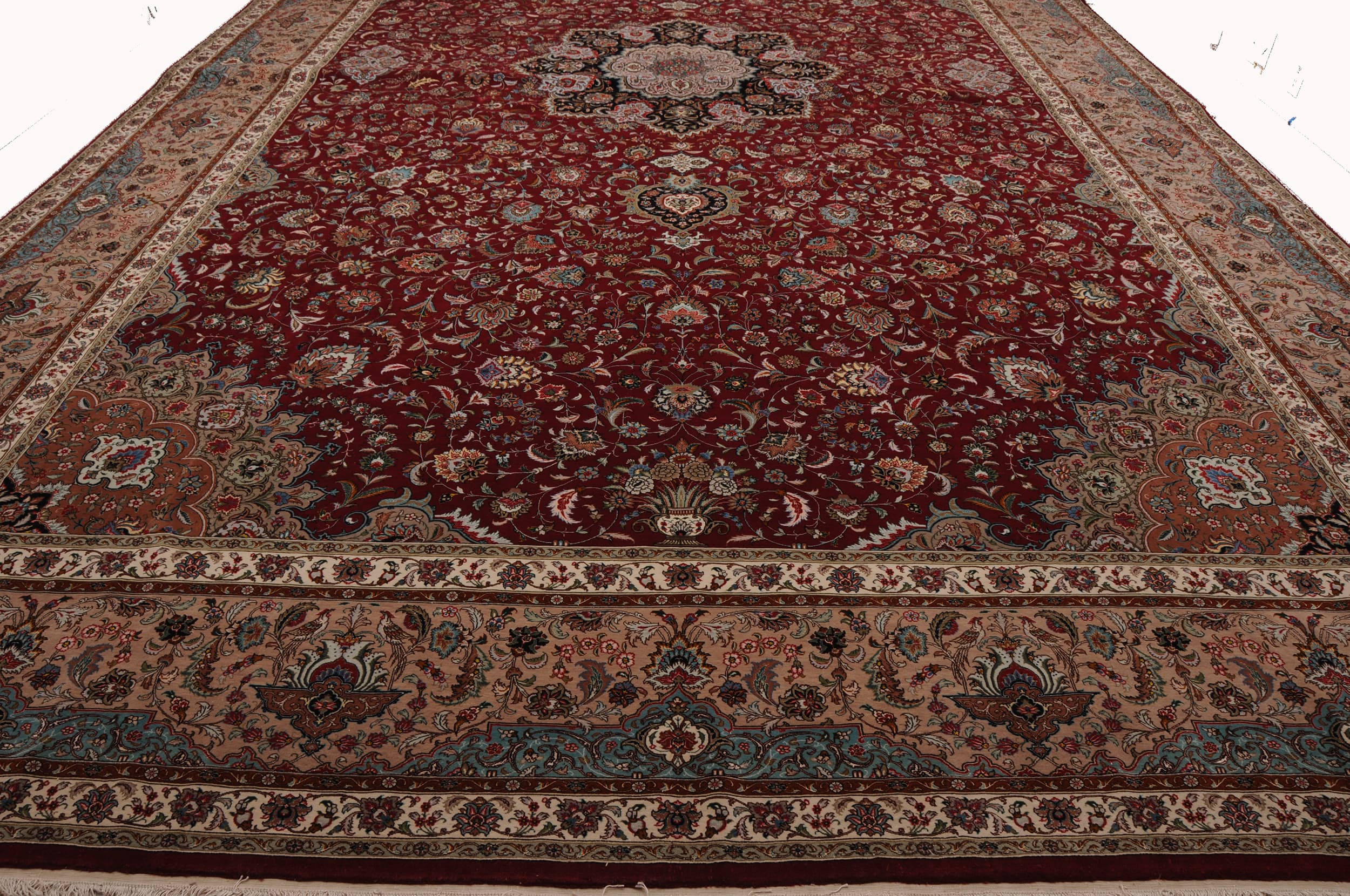 12’10” x 21’3″Tabriz Wool and Silk Authentic Persian Rug - thumbnail 2